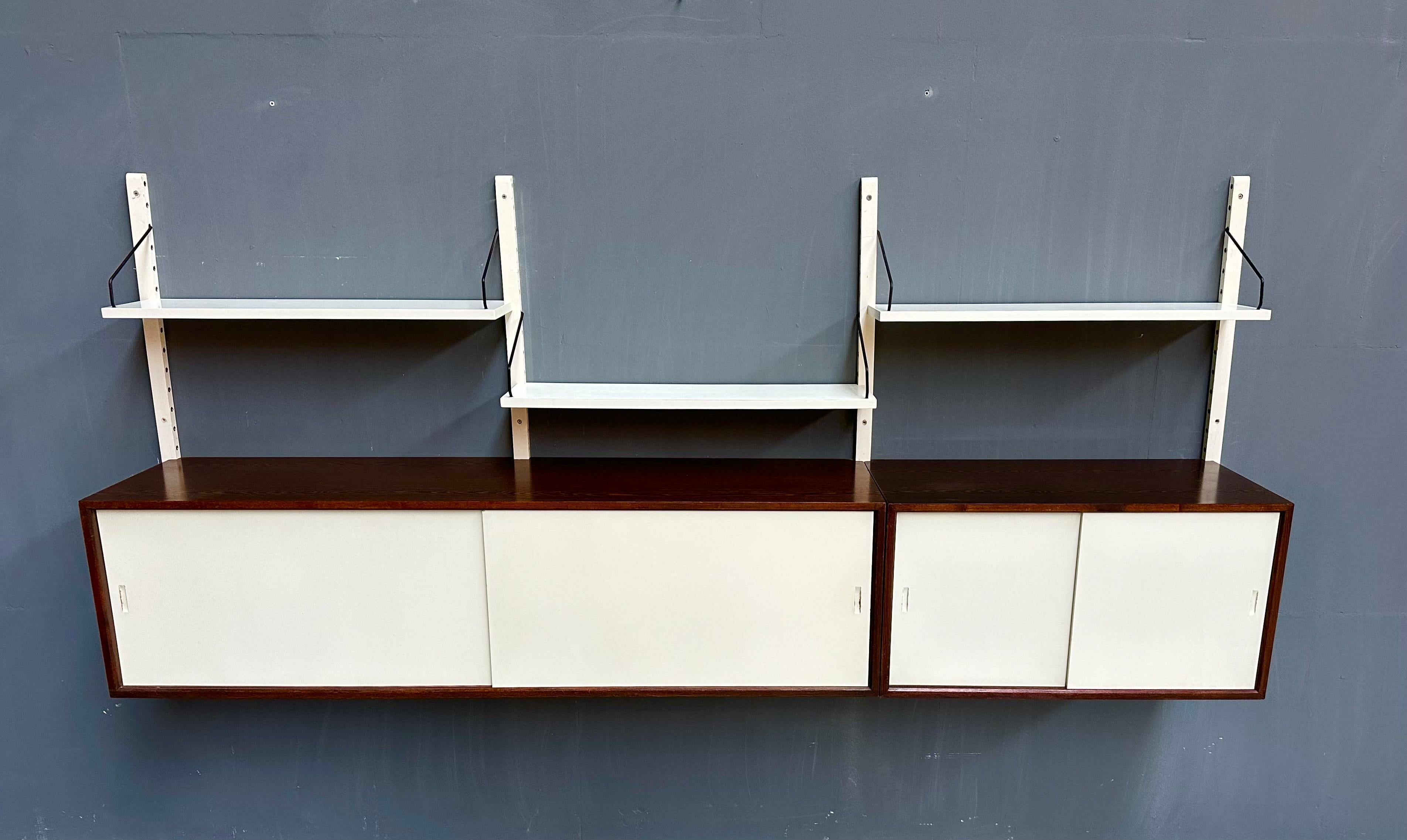 Vintage Wenge & White Wall Unit by Poul Cadovius for Cado, 1960s. 11