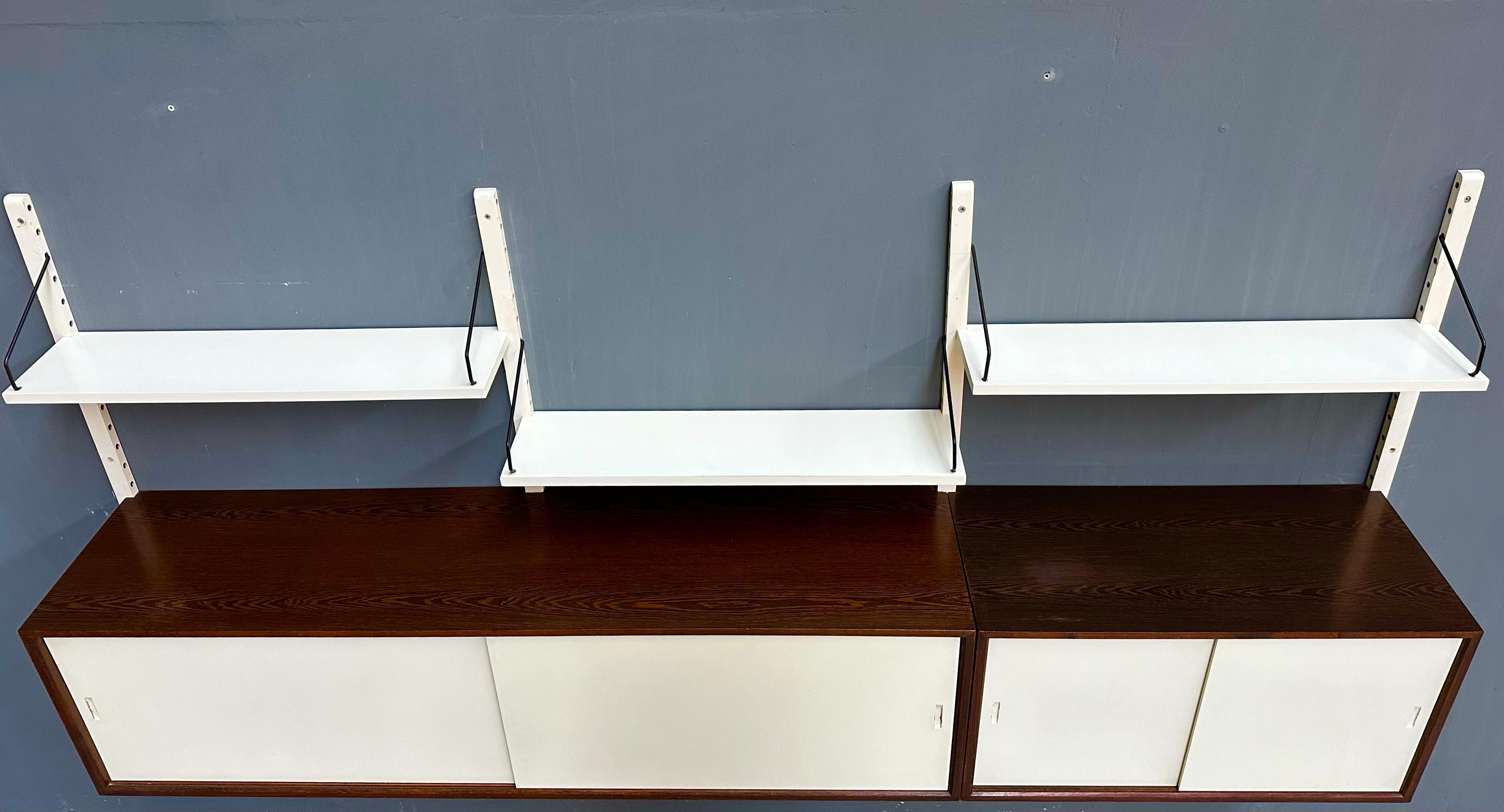 Vintage Wenge & White Wall Unit by Poul Cadovius for Cado, 1960s. 12
