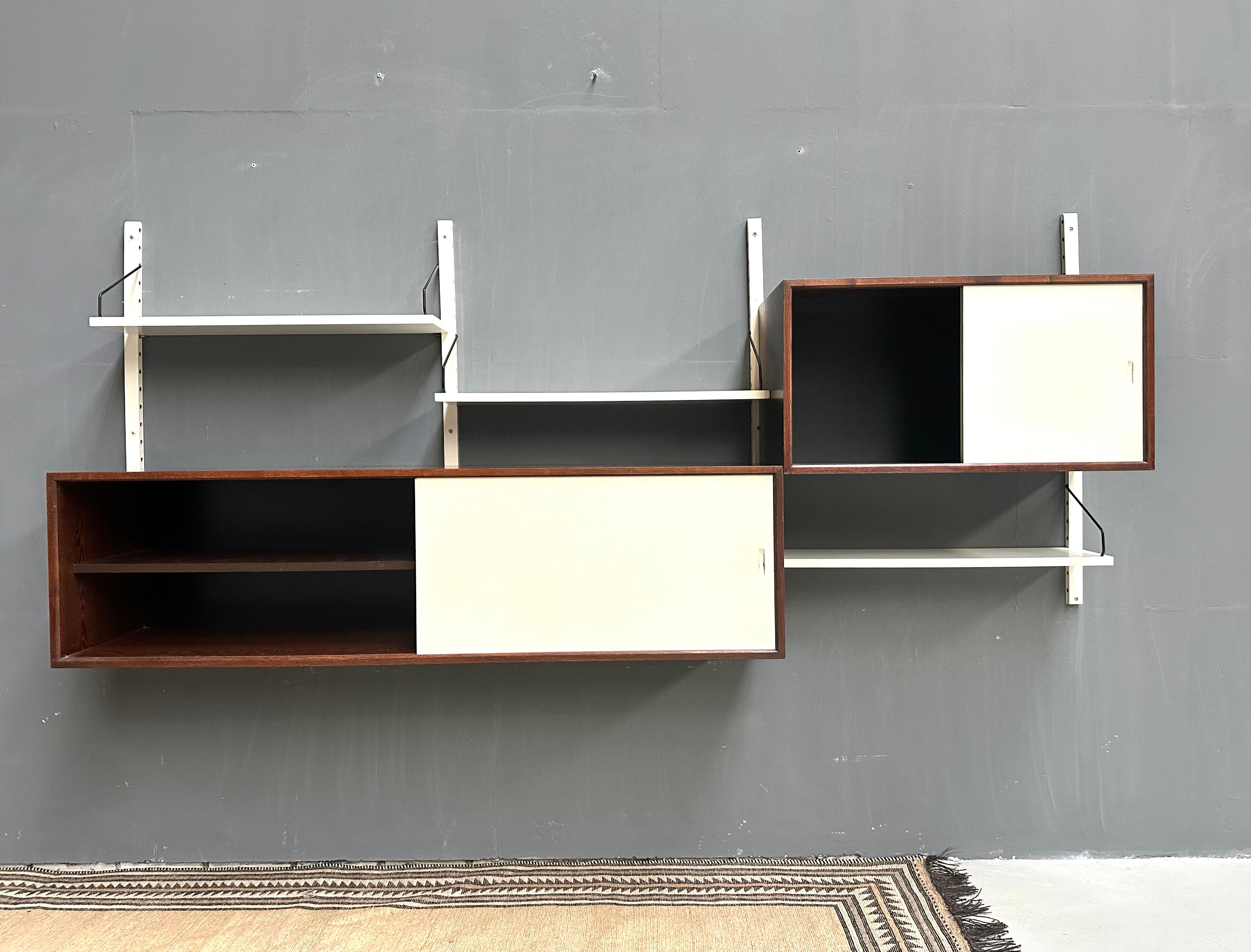 Vintage Wenge & White Wall Unit by Poul Cadovius for Cado, 1960s. For Sale 4