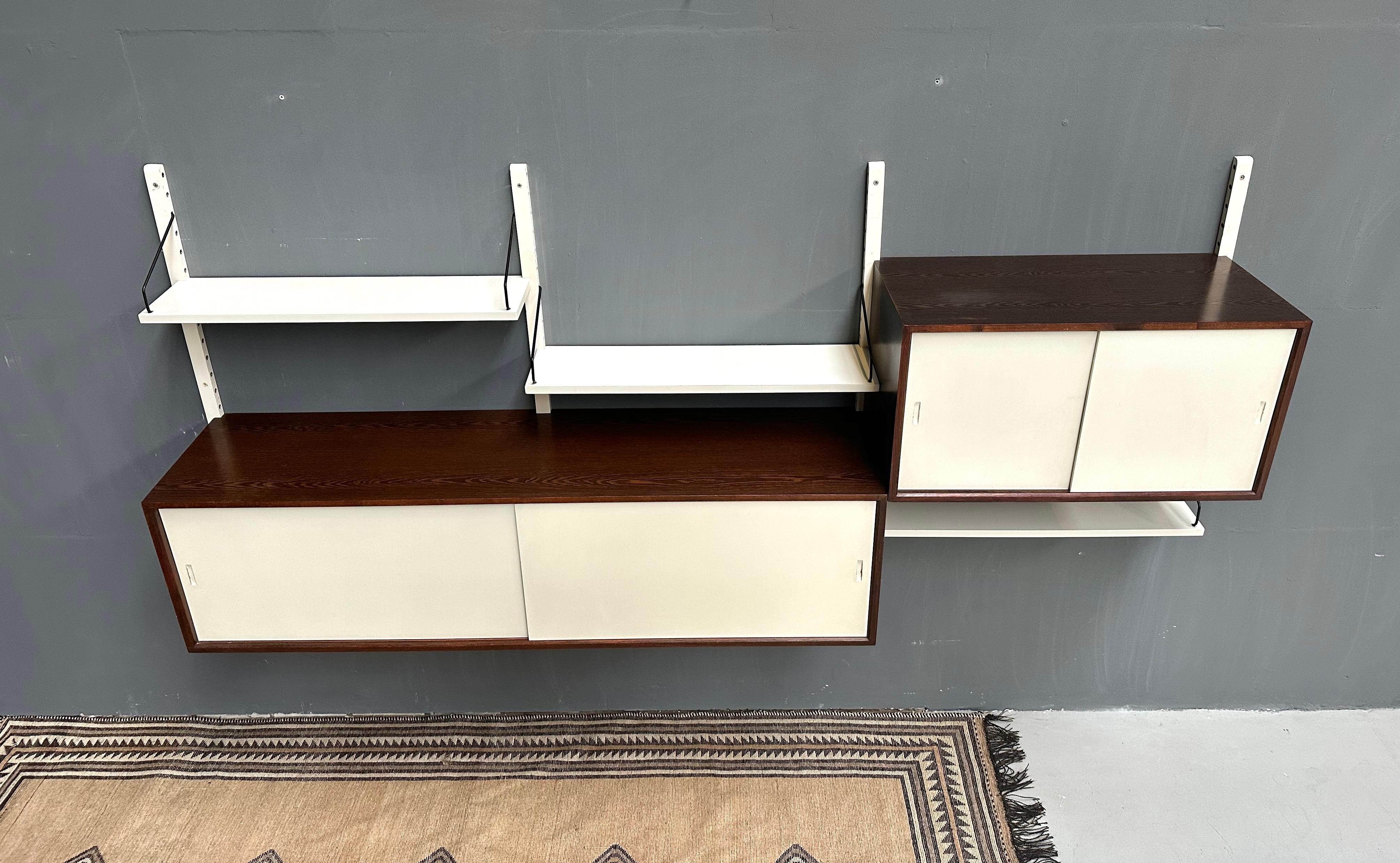 Vintage Wenge & White Wall Unit by Poul Cadovius for Cado, 1960s. For Sale 1
