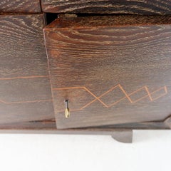 Vintage wenge wood sideboard with outward-splayed legs- 20th