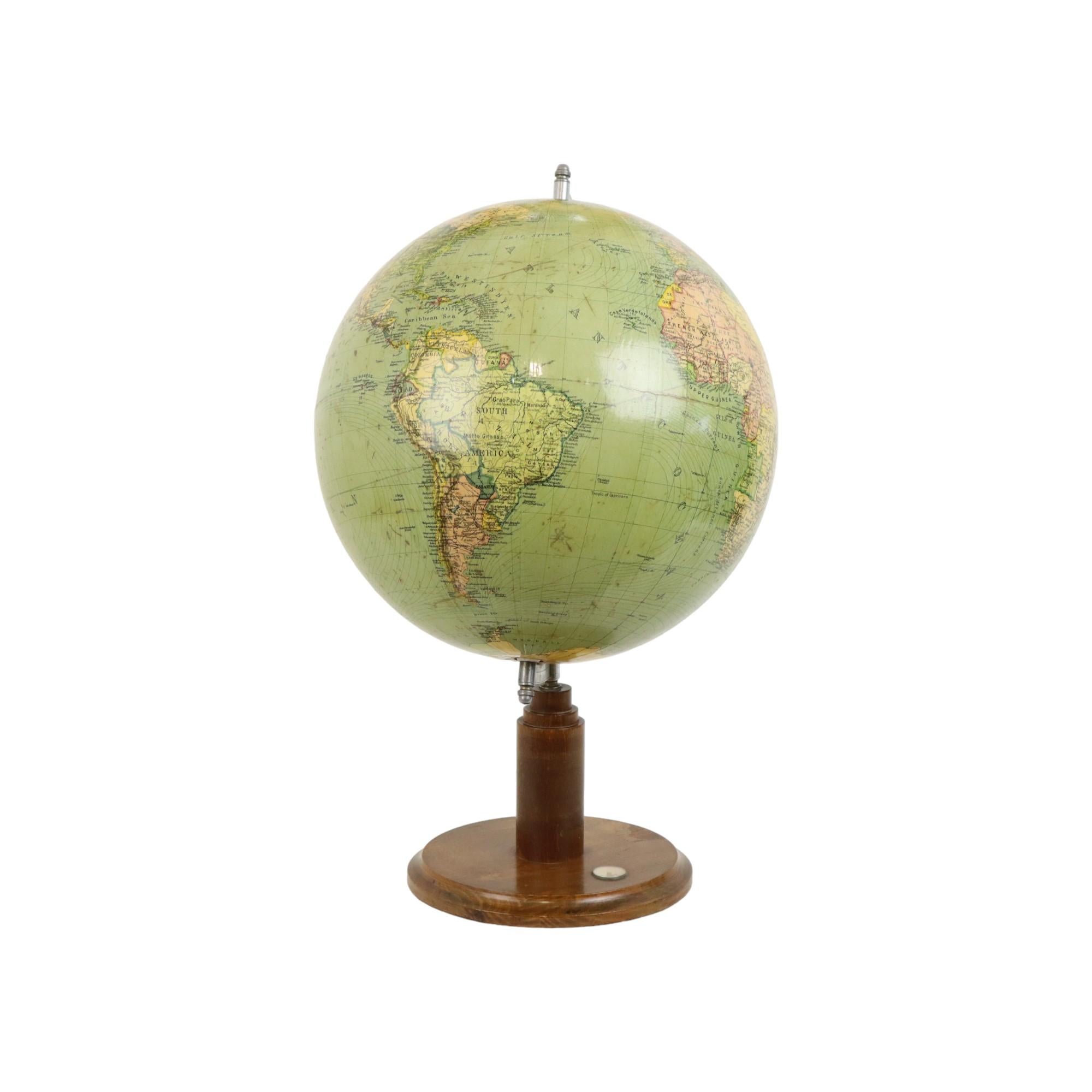 Globo Wereldbol d'epoca con Kompas su base Eiken Jaren 40 in vendita 1