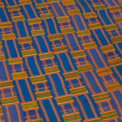 Vintage West African Blue Kente Cloth