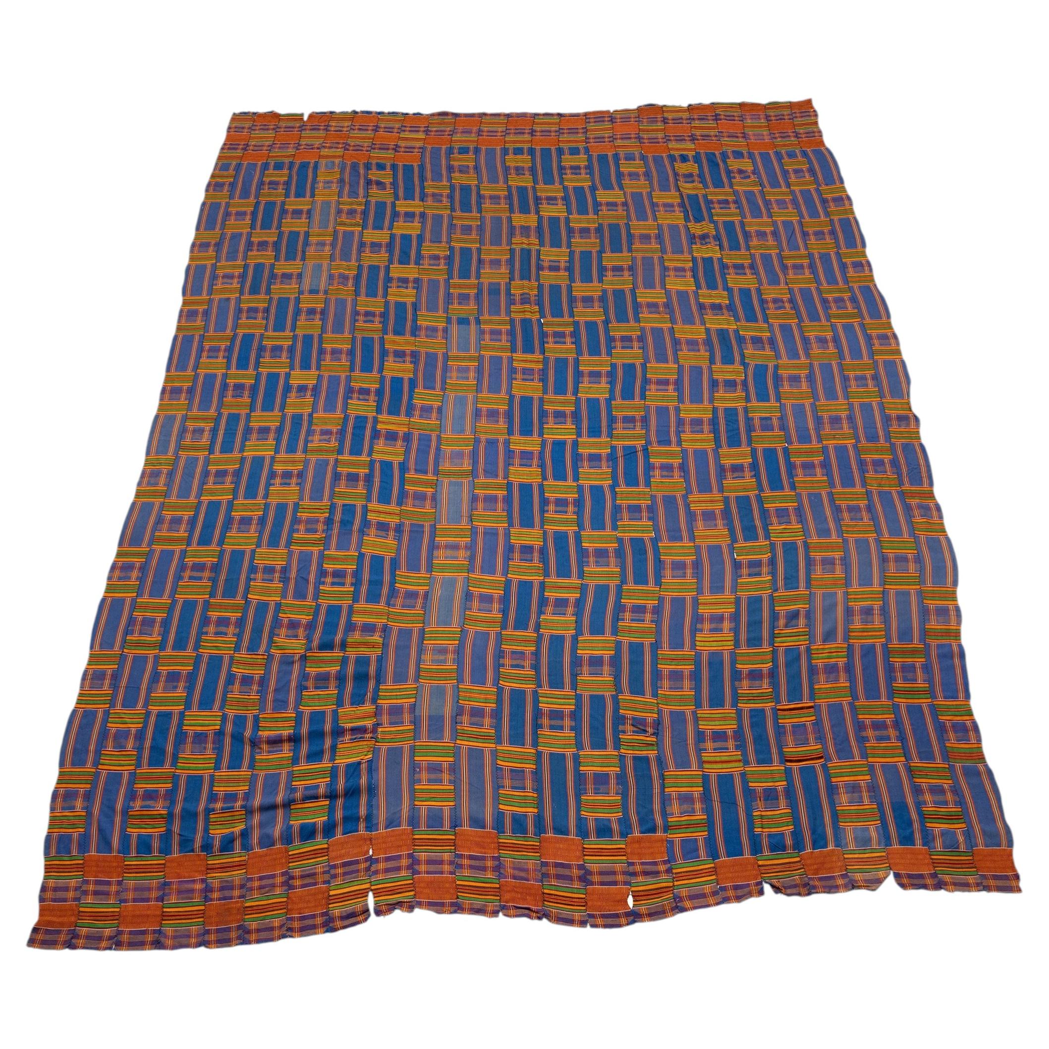 Vintage West African Blue Kente Cloth