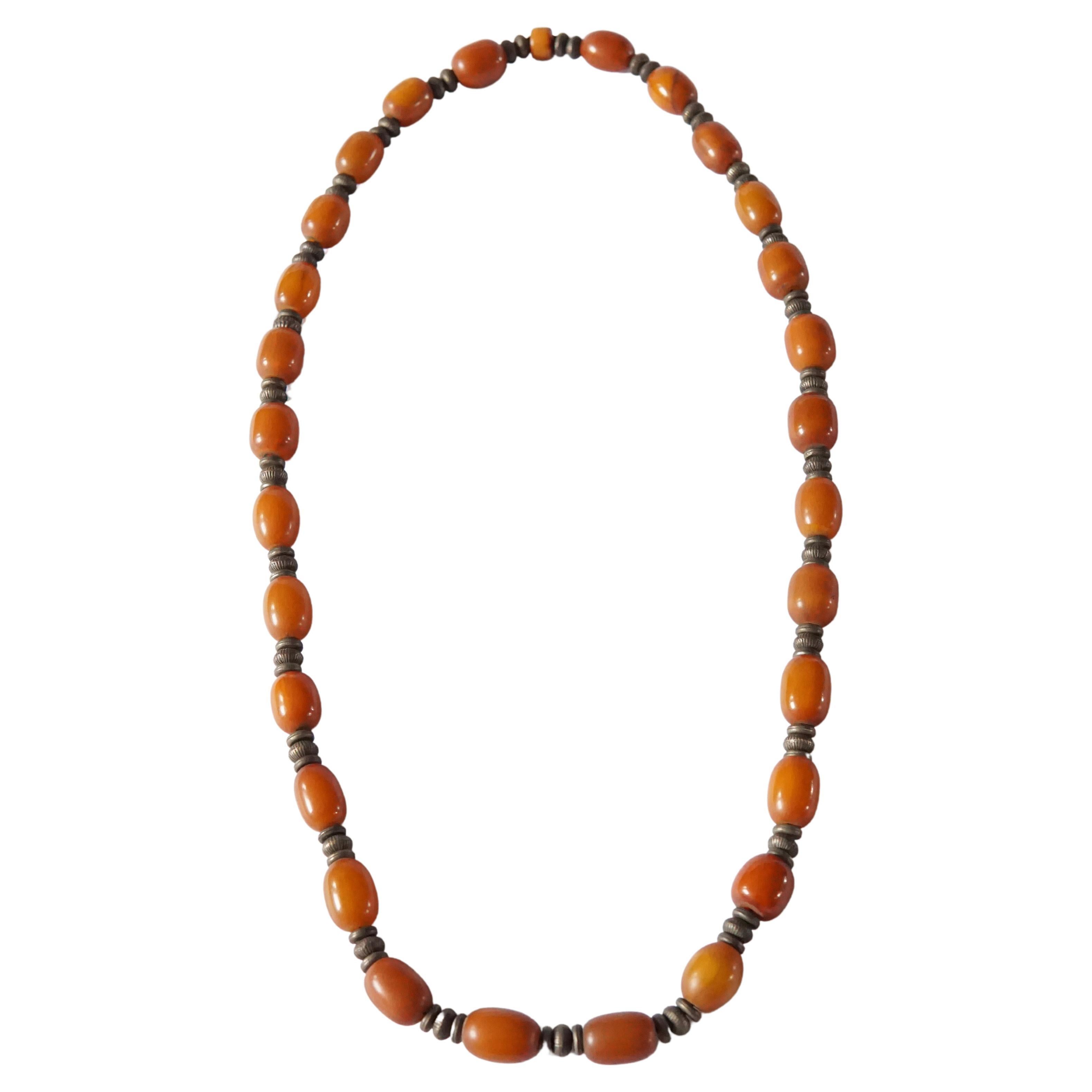 African Amber Resin Red Beads Orange Amber Necklace 