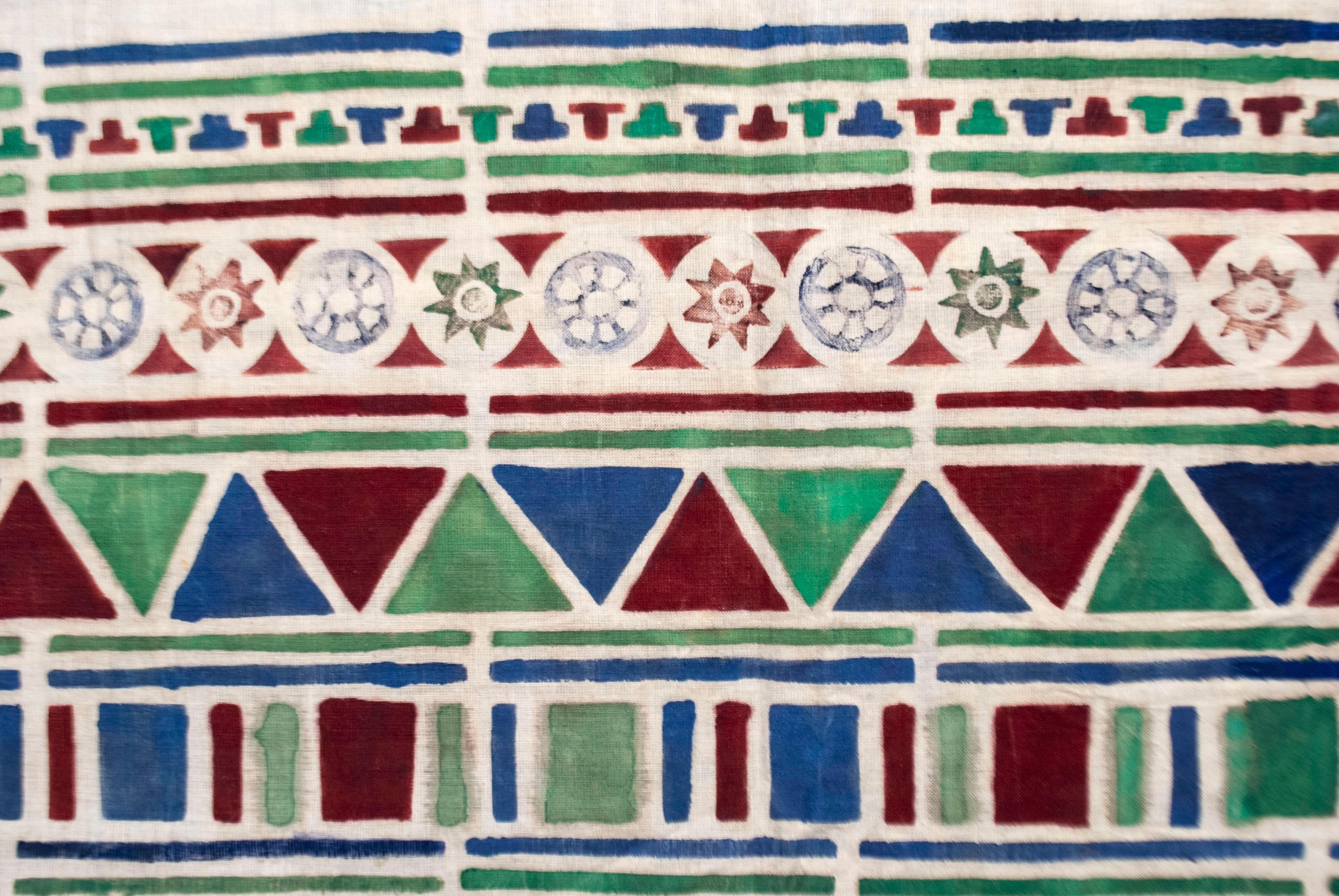 Cotone Tunica vintage dell'Africa occidentale con disegno geometrico in vendita