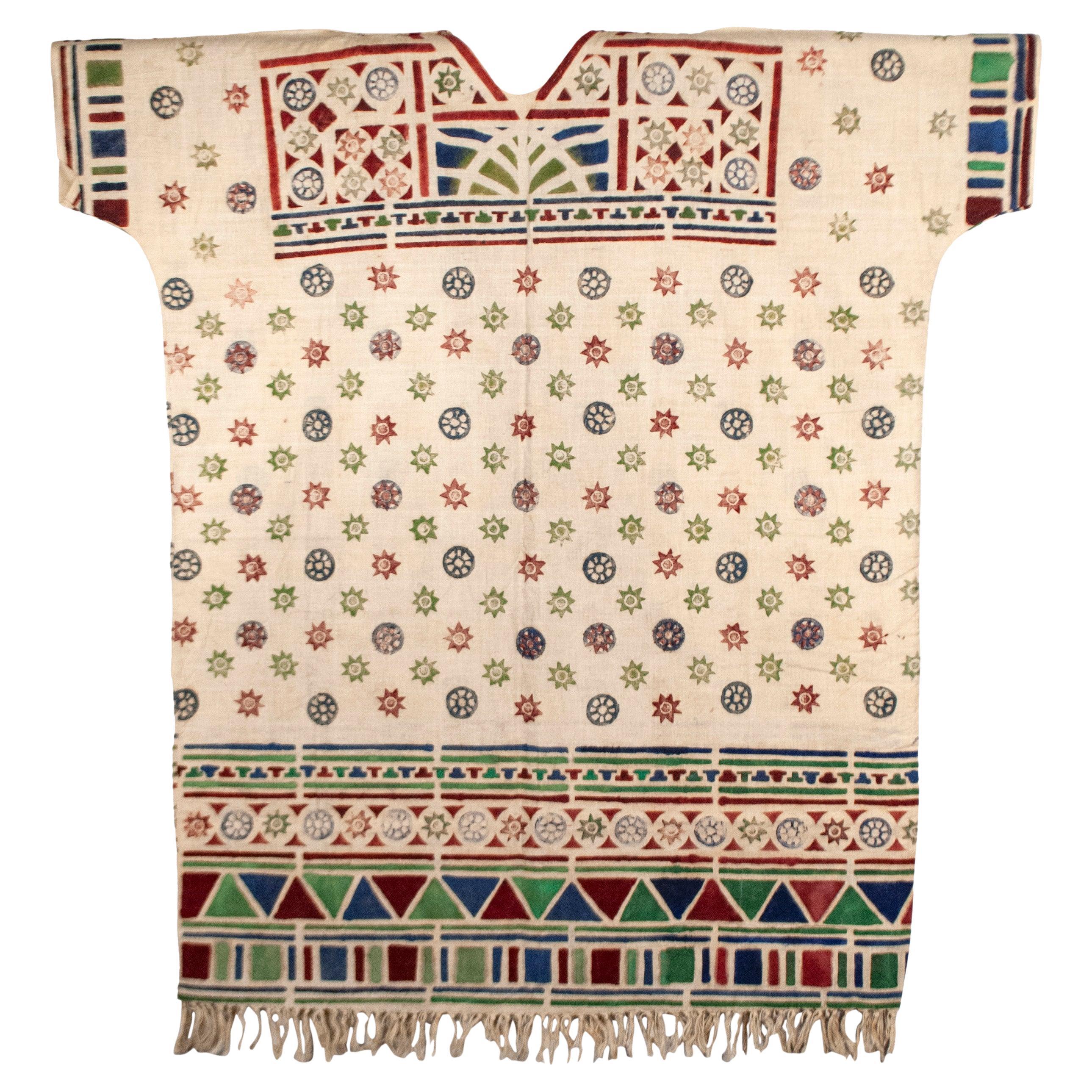 Túnica africana occidental vintage con diseño geométrico