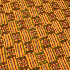 Vintage West African Yellow Kente Cloth