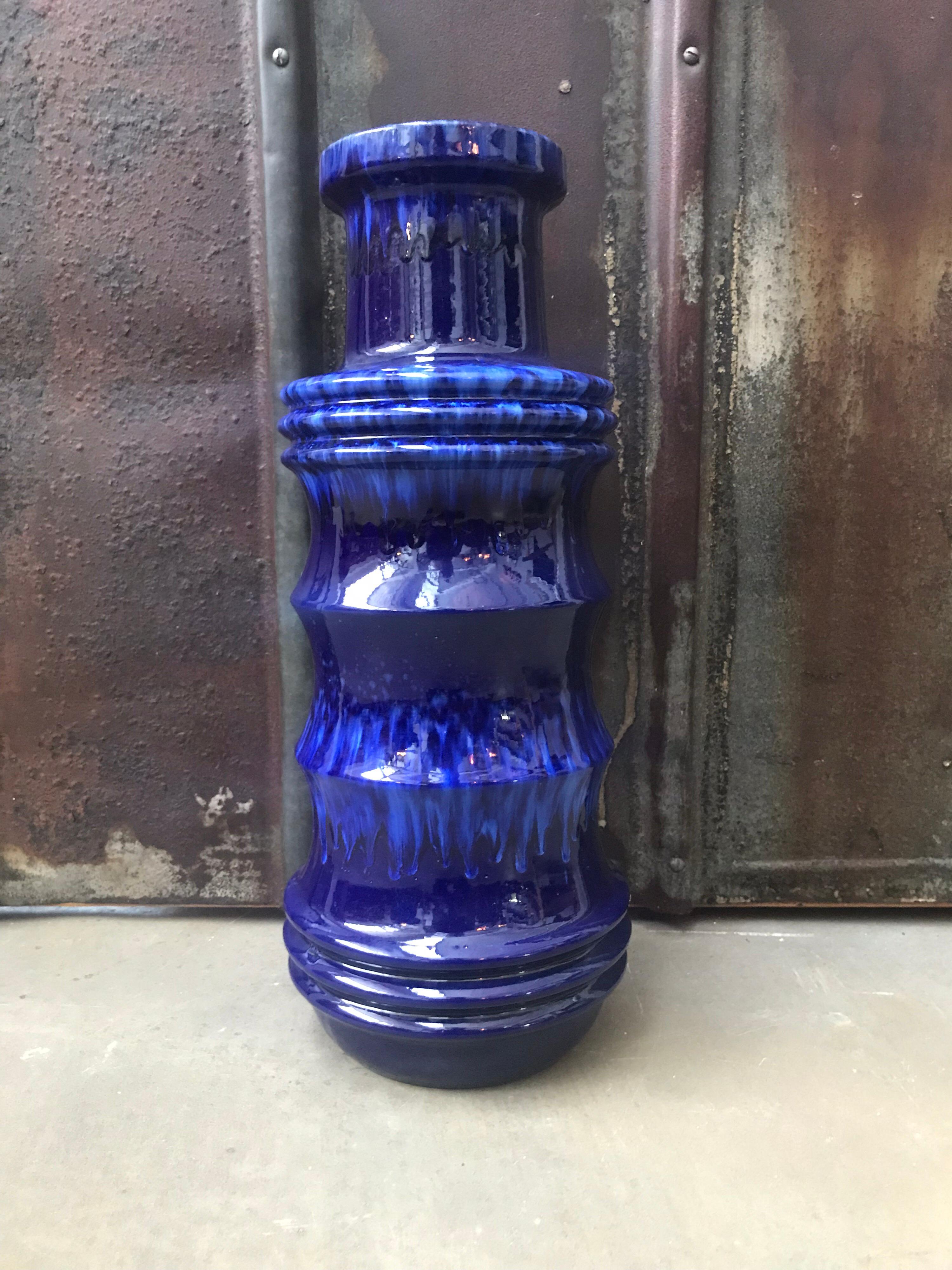 Faience Vintage West German Art Vase from the 1970s For Sale