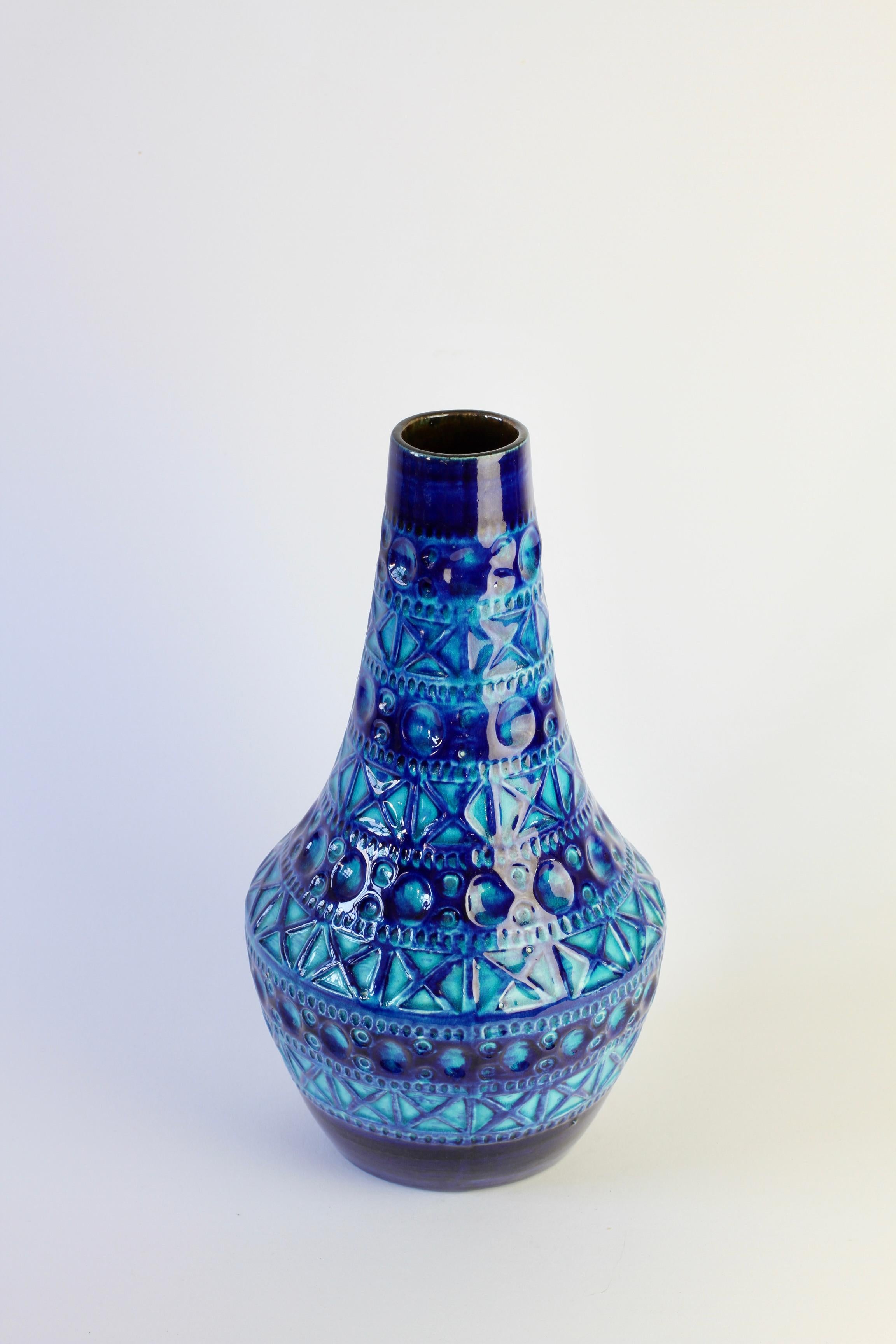 Vase vintage d'Allemagne de l'Ouest de style Bitossi par Bodo Mans pour Bay Pottery, vers 1970 en vente 8