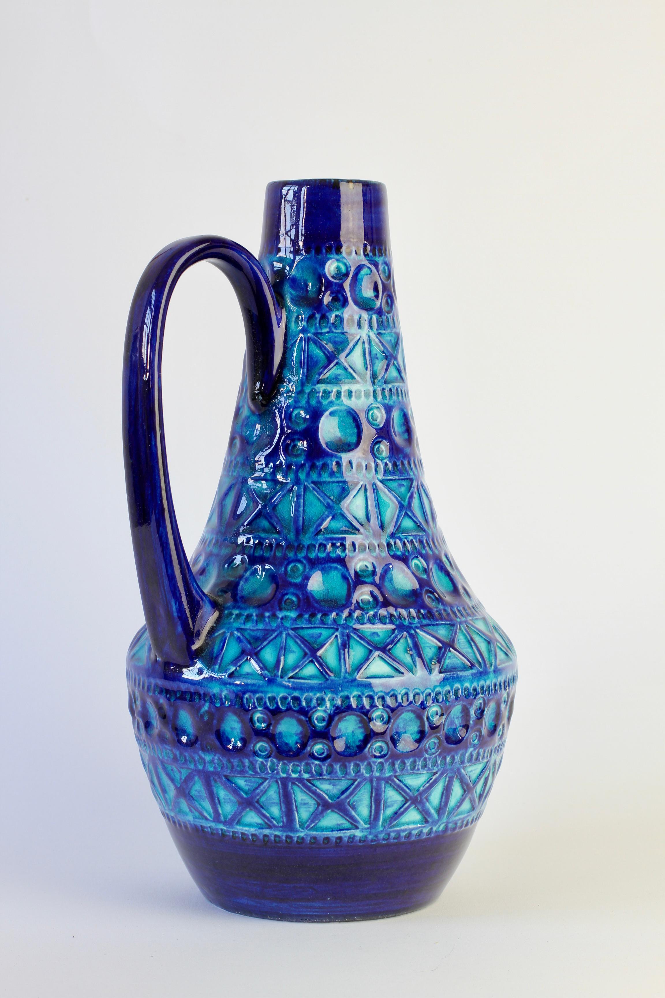 20ième siècle Vase vintage d'Allemagne de l'Ouest de style Bitossi par Bodo Mans pour Bay Pottery, vers 1970 en vente