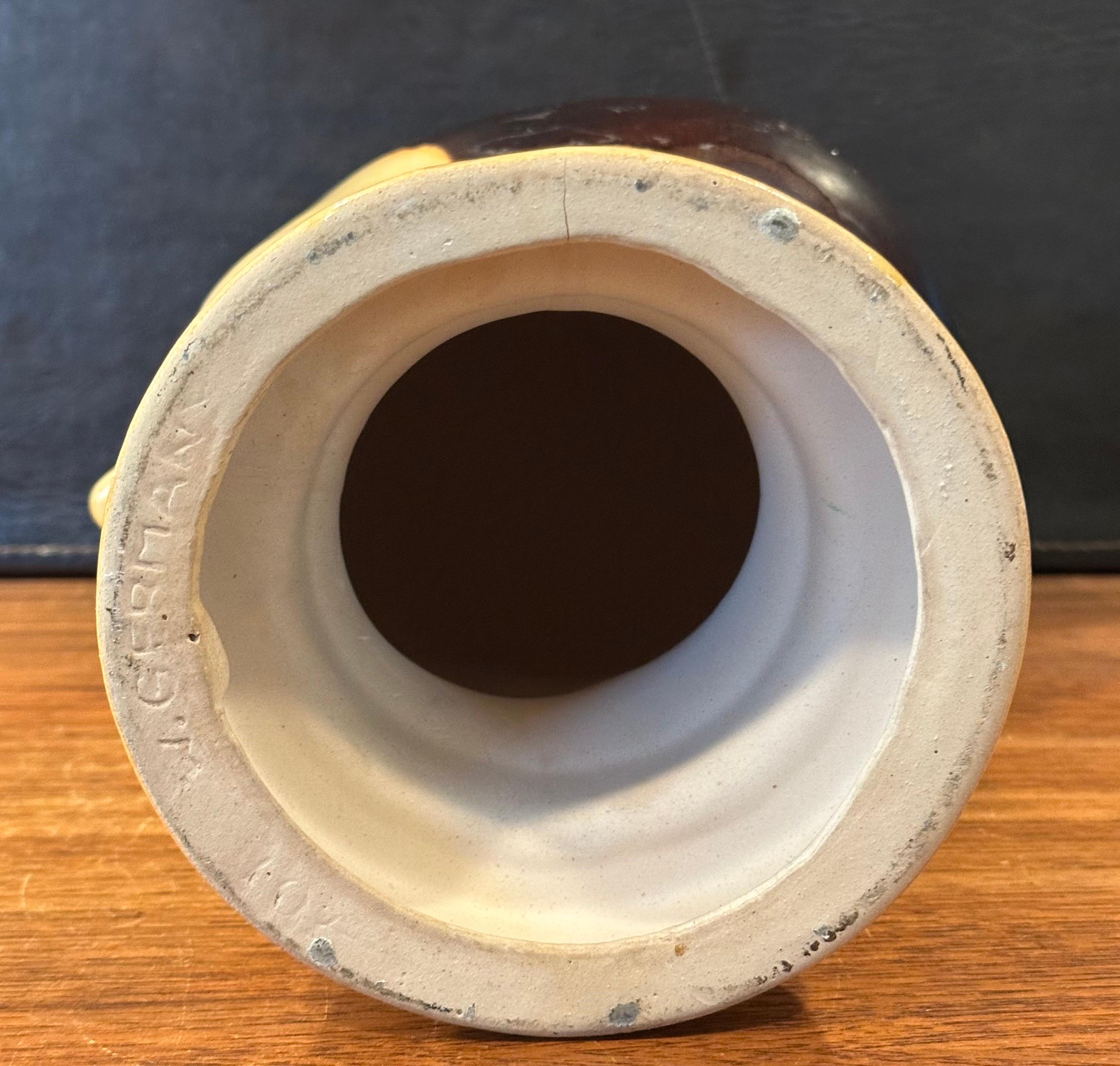 Testa di manichino in ceramica della Germania Occidentale vintage con baffi in vendita 7