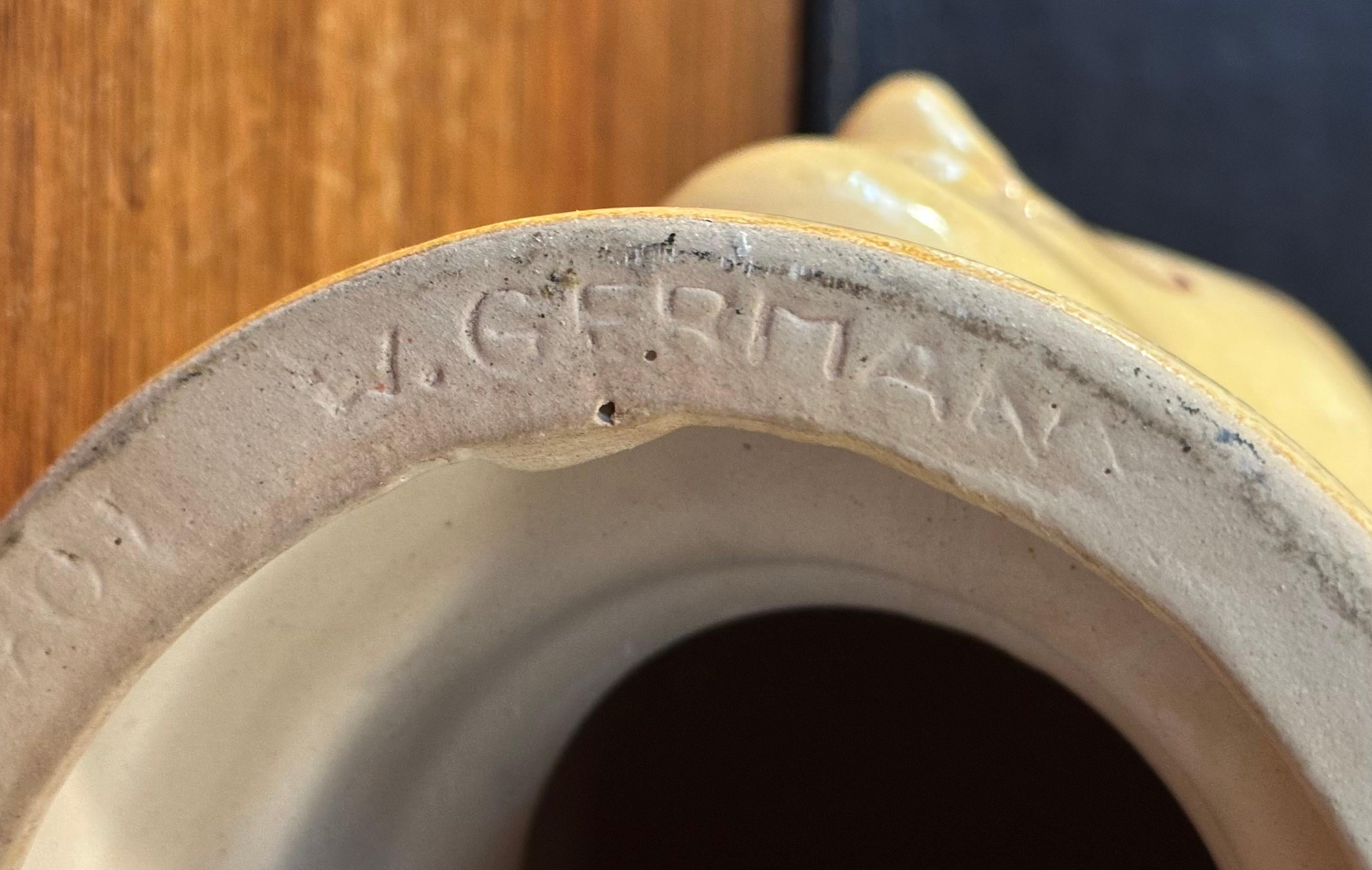 Testa di manichino in ceramica della Germania Occidentale vintage con baffi in vendita 8