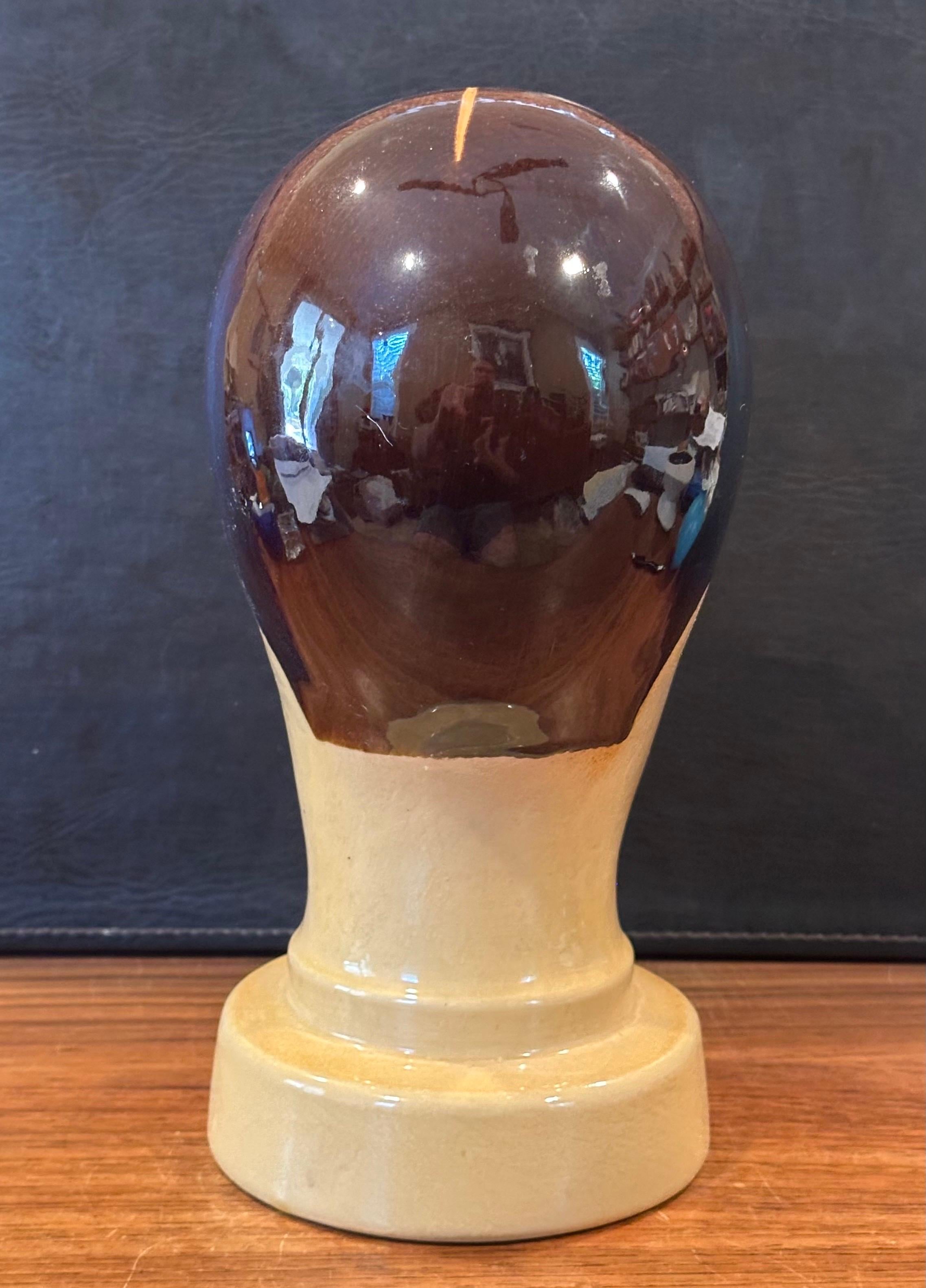 Testa di manichino in ceramica della Germania Occidentale vintage con baffi in vendita 1