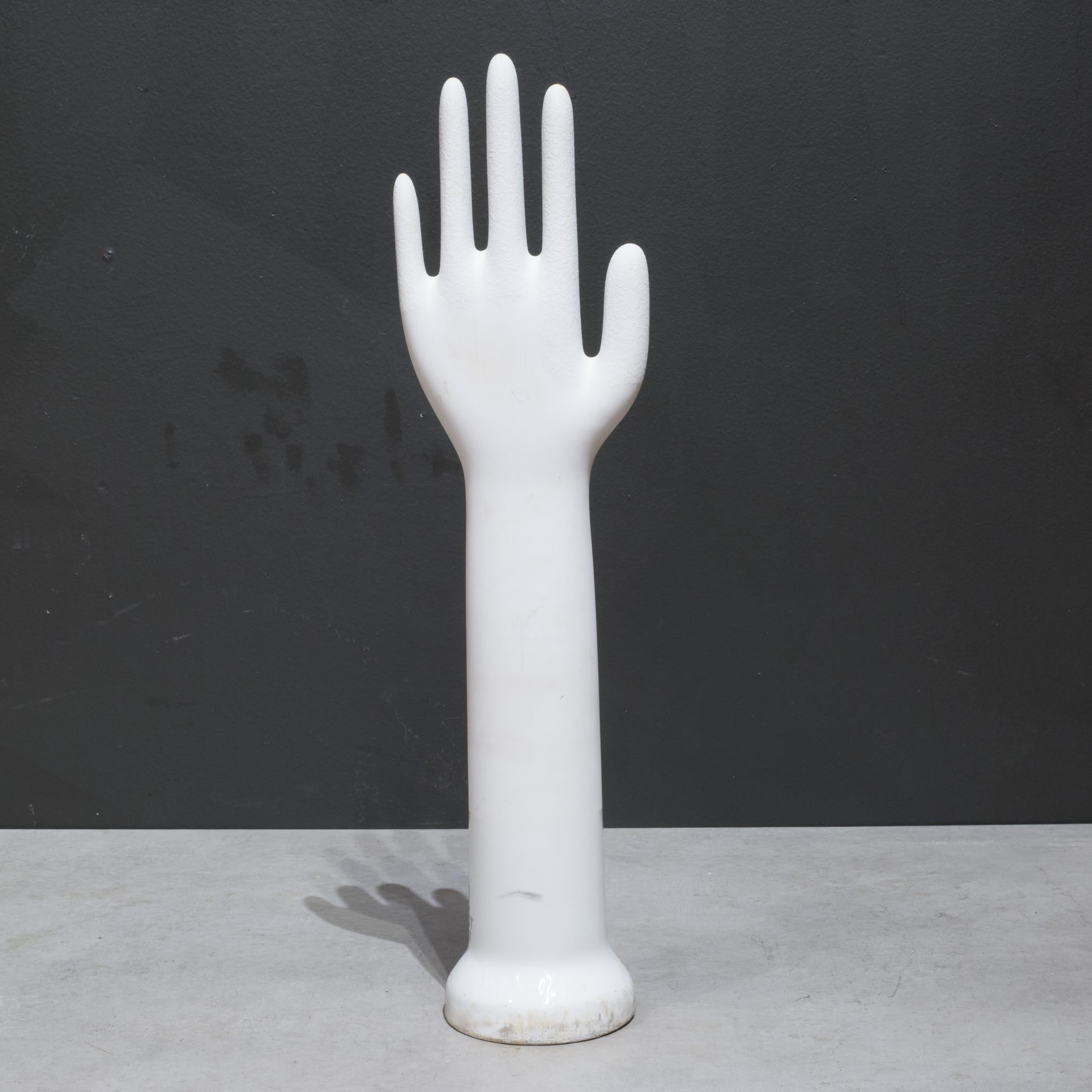 Industrial West German Glazed Porcelain Factory Rubber Glove Molds c.1987  (FREE SHIPPING) For Sale