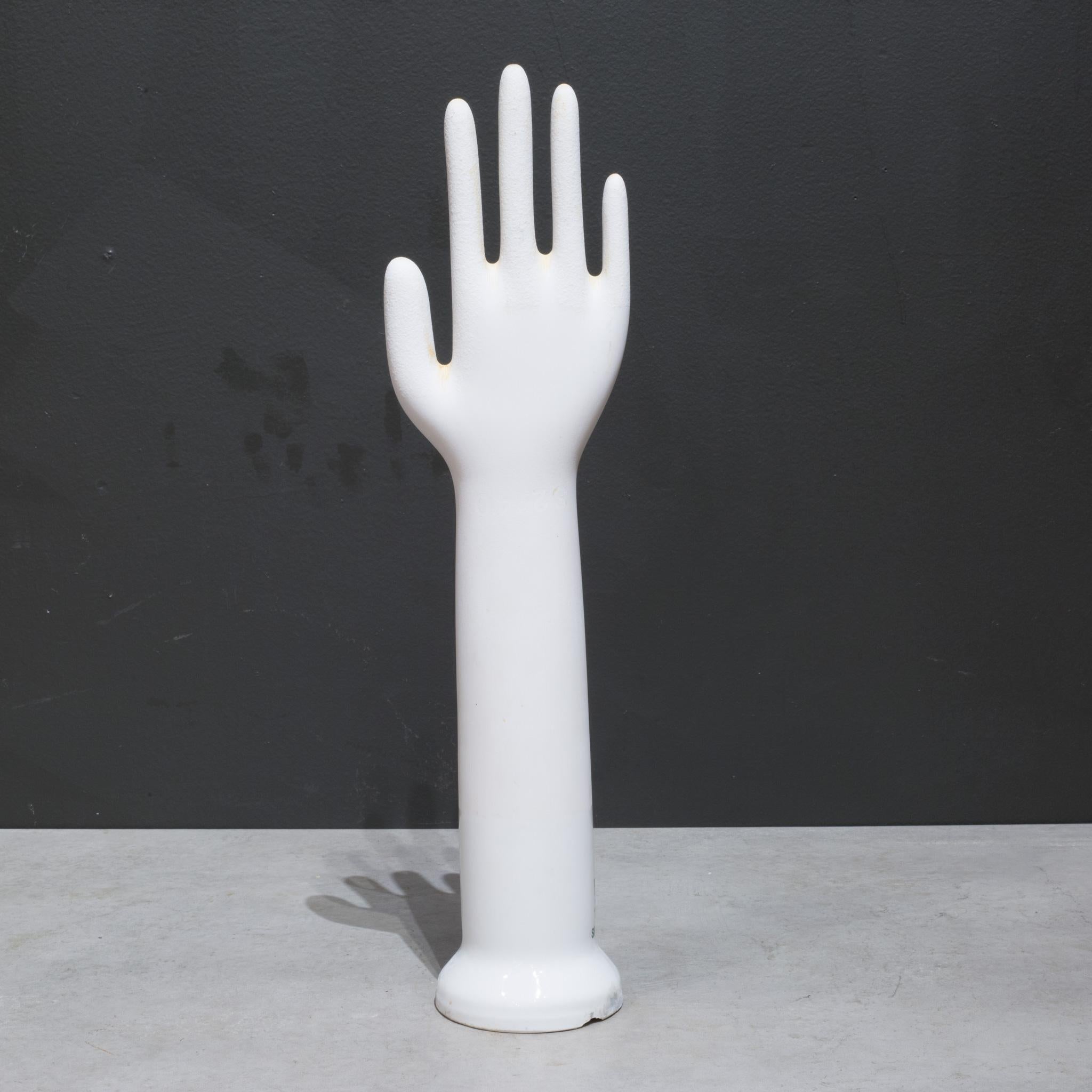 20th Century West German Glazed Porcelain Factory Rubber Glove Molds, c.1987  (FREE SHIPPING) For Sale