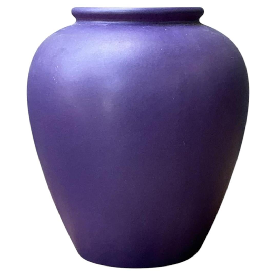Vintage West German Handcrafted Purple Ceramic Vessel