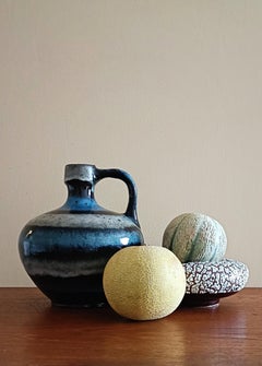 Vintage West German Large Ceramic Handled Vase by Ruscha, 1950s