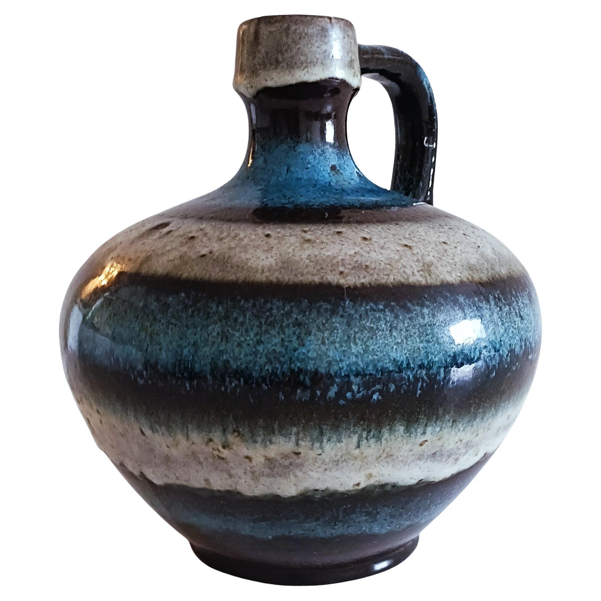 Große Westdeutsche Vintage-Vase aus Keramik mit Henkel von Ruscha, 1950er Jahre (Deutsch)
