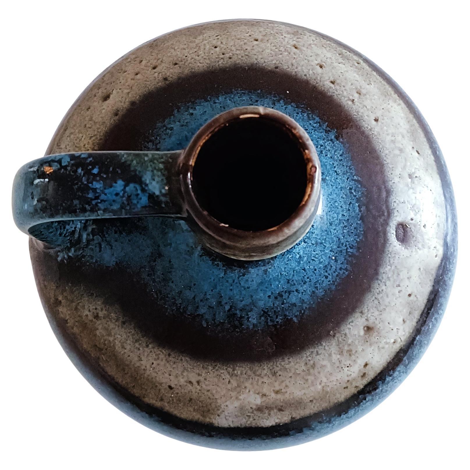 Große Westdeutsche Vintage-Vase aus Keramik mit Henkel von Ruscha, 1950er Jahre 1