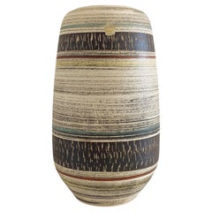Vintage West Germany Sgraffito Décor Large Ceramic Vase by Spara, 1950s