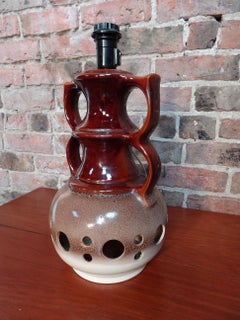 Vintage West German Pottery Brown Ceramic Light Base, 1960s