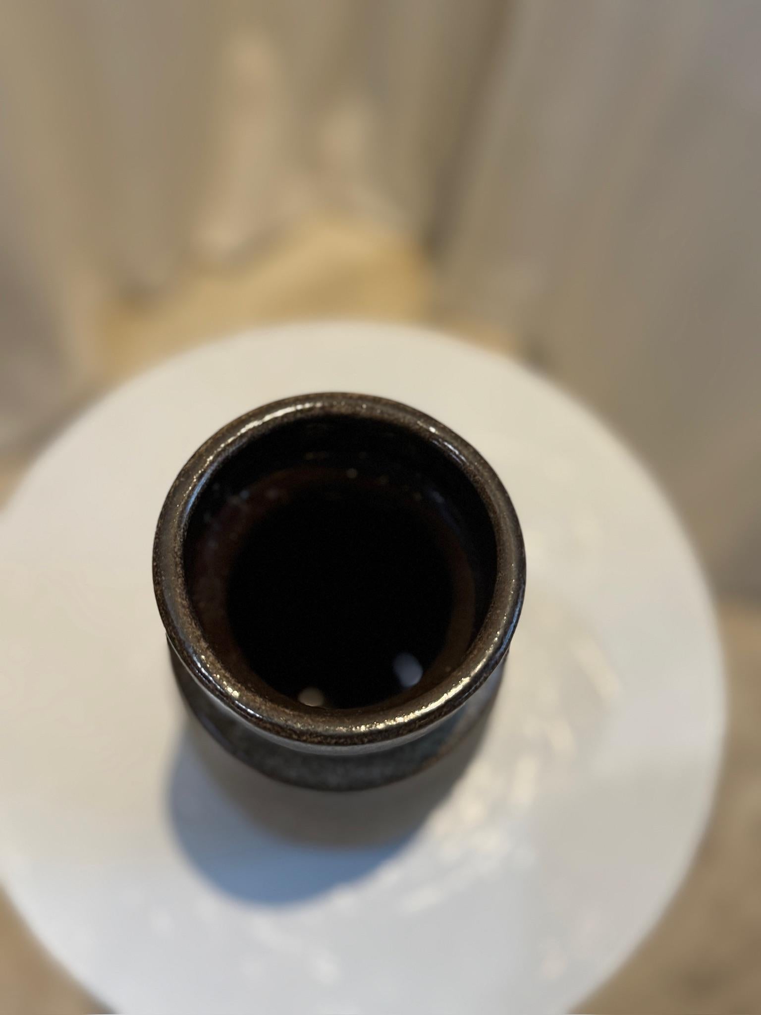 Vintage West German Pottery Vase - Scheurich 242-22, Mid-Century Modern Fat Lava (Moderne der Mitte des Jahrhunderts) im Angebot