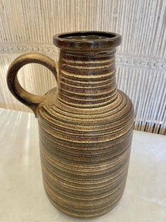 Vintage West German Striped Pottery Vase