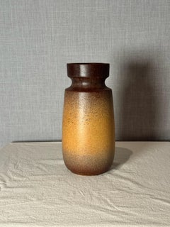 Vase Vintage West German Studio Pottery - Glaçure de lave grasse marron et ocre, par Scheu