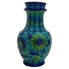 Vintage West German Vase With Floral Detailing