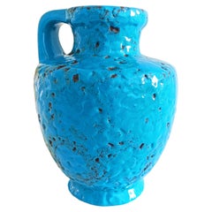 Vintage West Germany Art Pottery Fat Lava Bay Ceramics Large Handled Vase, 1960s