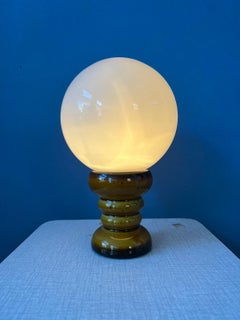 Vintage West Germany Ceramic Table Lamp in Dark Yellow Colour, 1970s