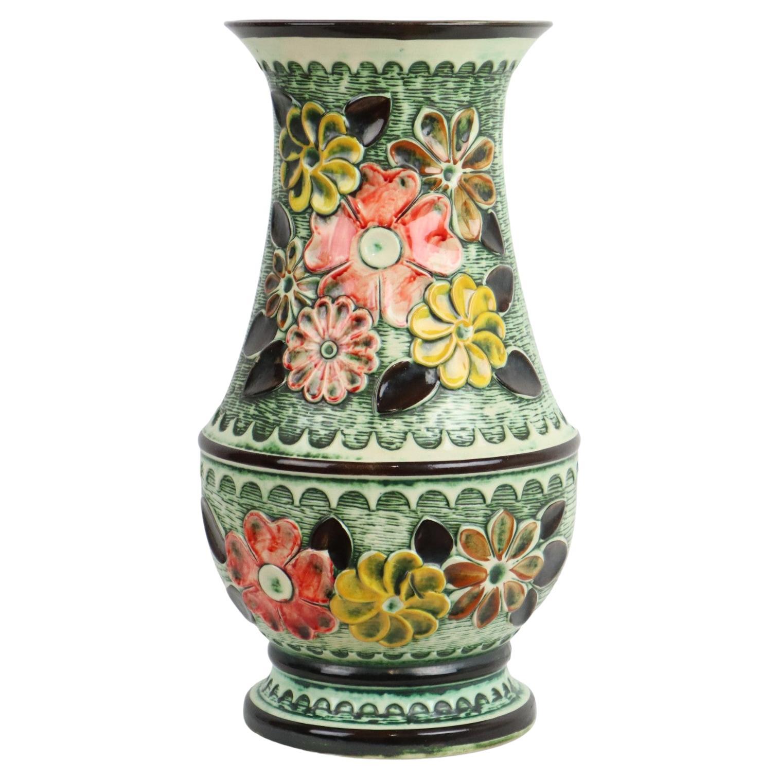 Vintage West Germany Colorful Pottery Rare Flower Vase Bay 98-50