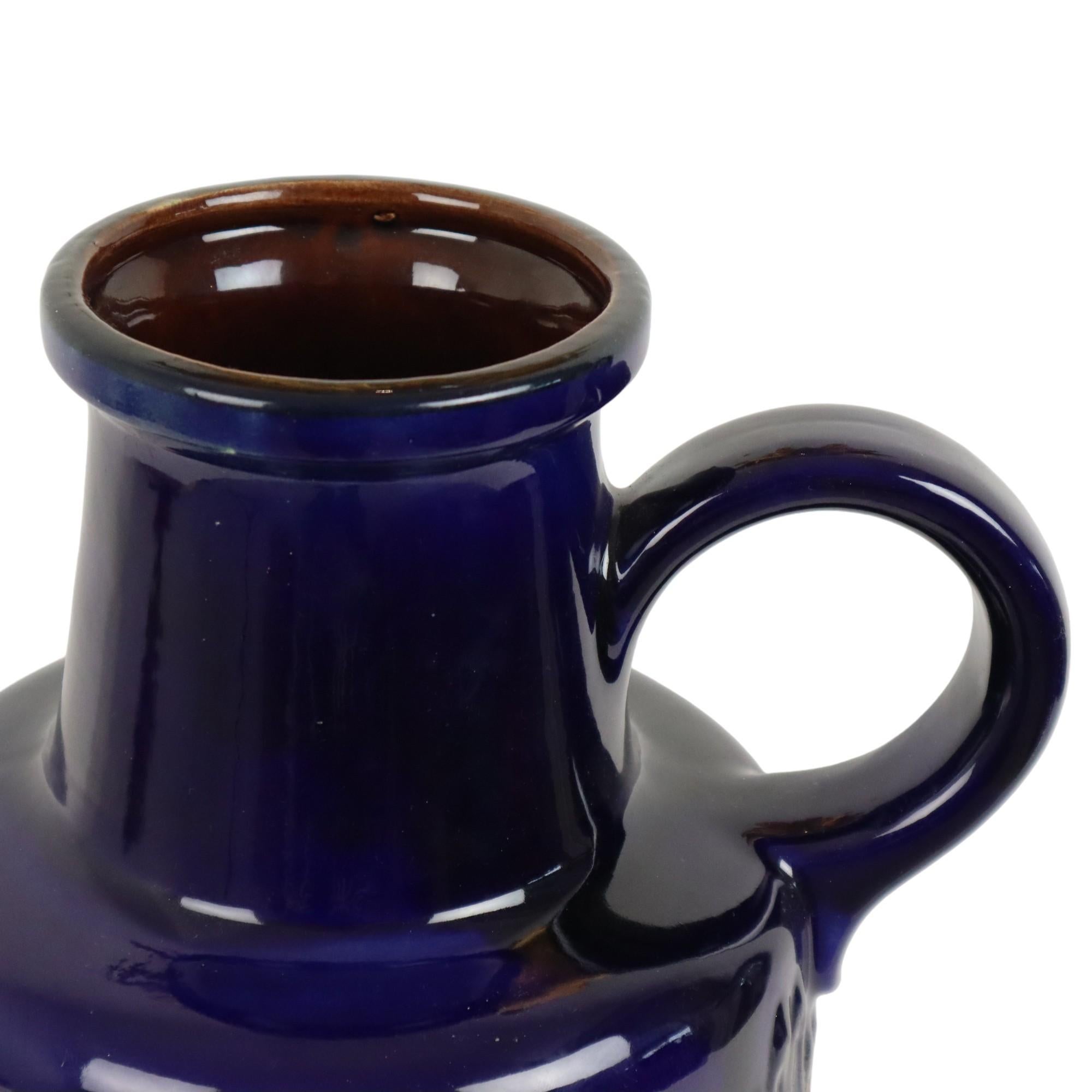 Allemand Poterie d'Allemagne de l'Ouest Scheurich bleu orange lave grasse 408-40 en vente