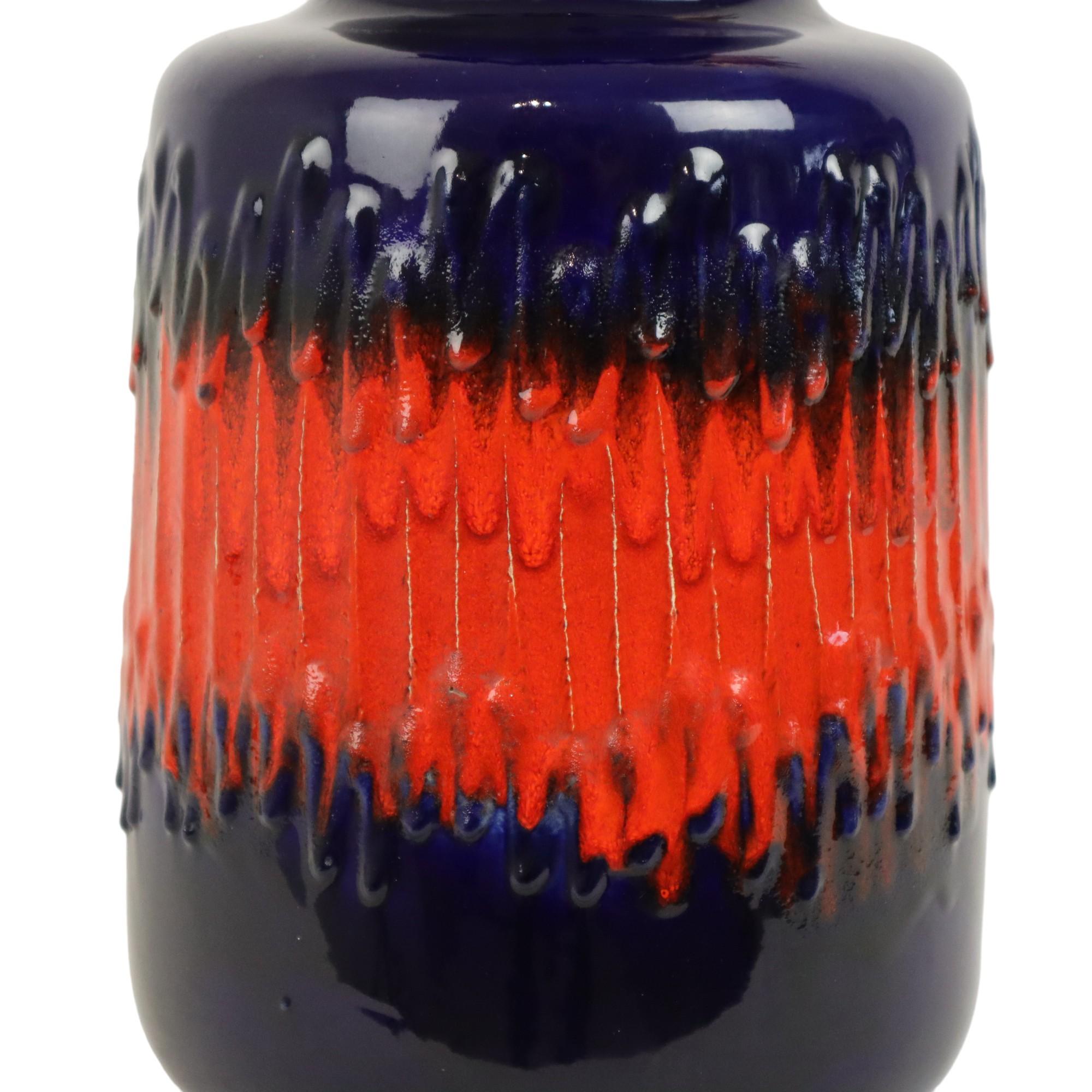 Fin du 20e siècle Poterie d'Allemagne de l'Ouest Scheurich bleu orange lave grasse 408-40 en vente