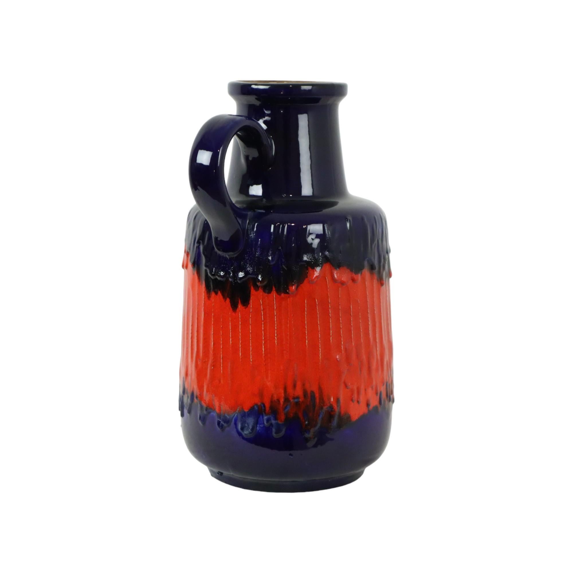 Poterie d'Allemagne de l'Ouest Scheurich bleu orange lave grasse 408-40 en vente 1