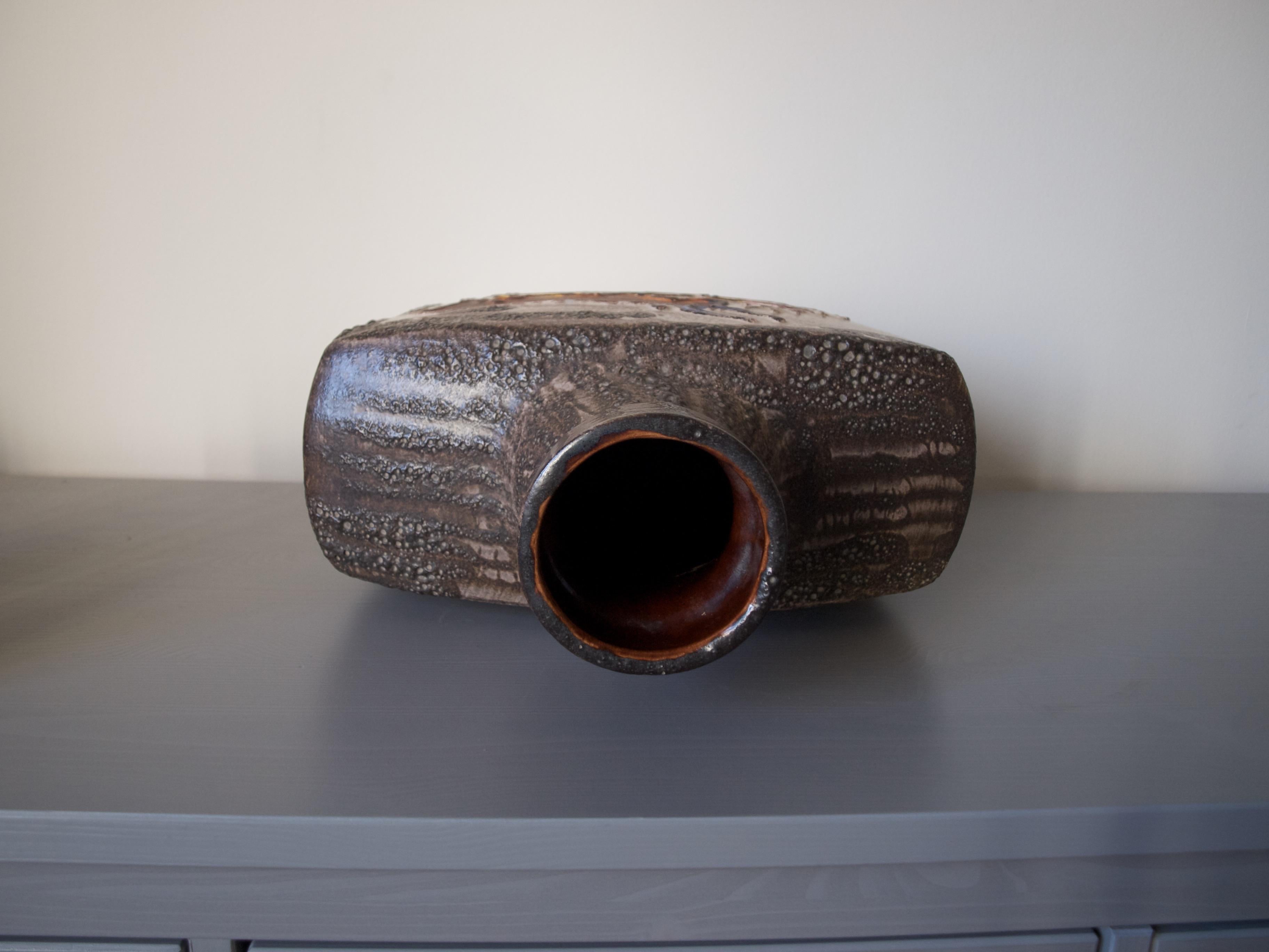 Fin du 20e siècle Scheurich Montignac vase vintage Allemagne de l'Ouest en lave grasse
