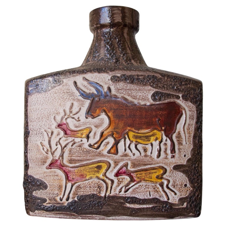 Vintage West Germany Scheurich Montignac Vase // Fat Lava For Sale