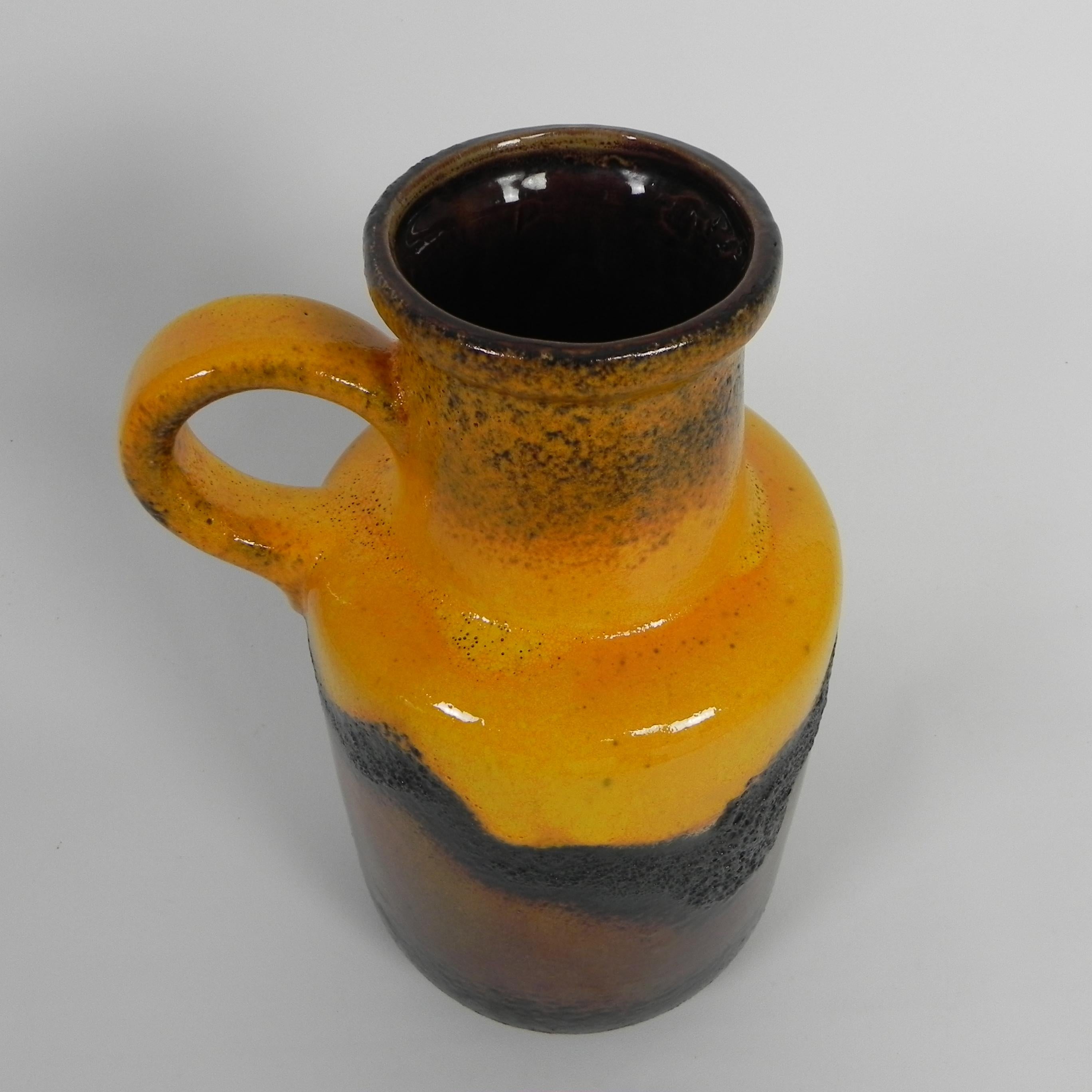 Ceramic Vintage West Germany vase with handle 1950s For Sale