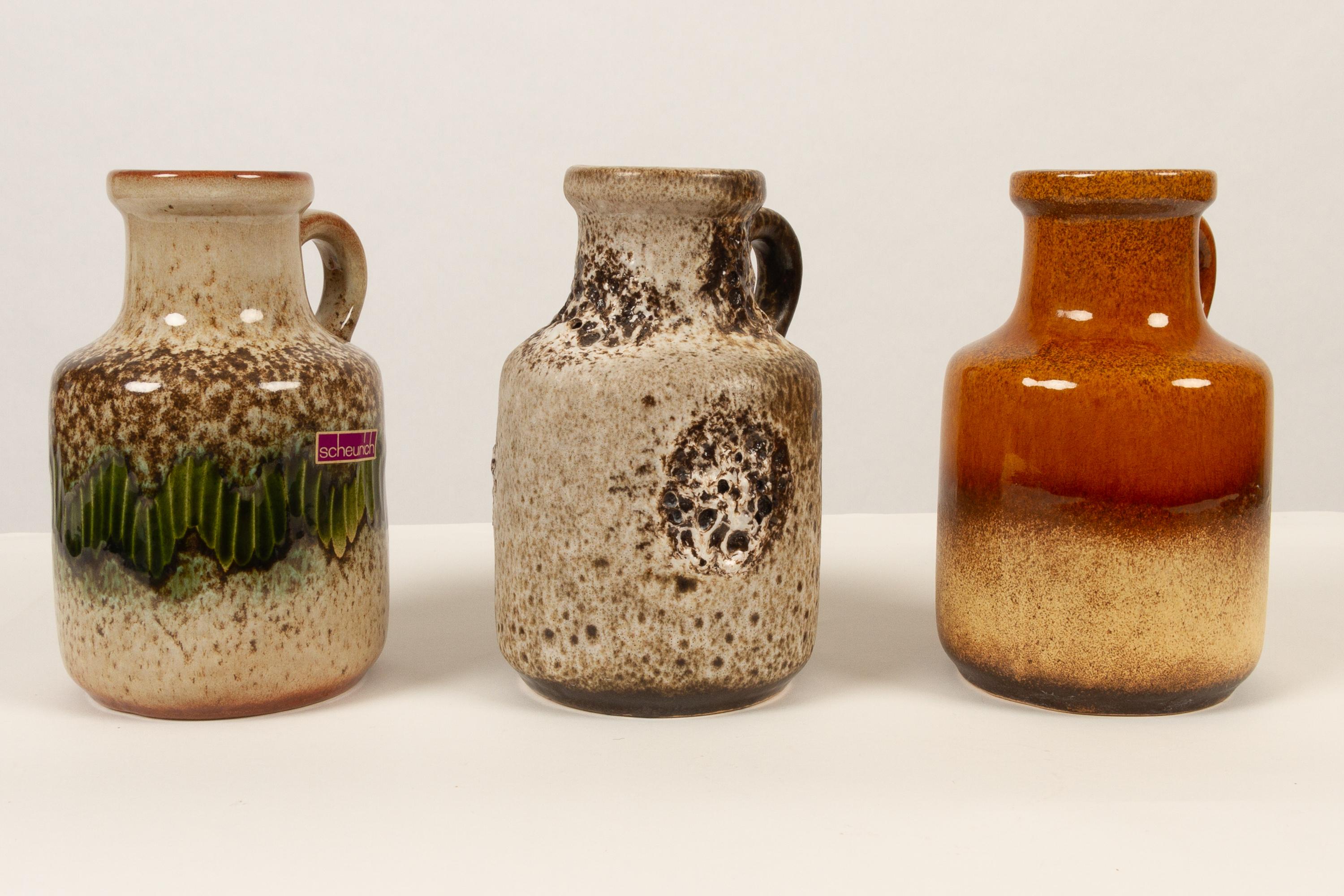 Mid-Century Modern Vintage West Germany Vases Set of 3, 1970s For Sale