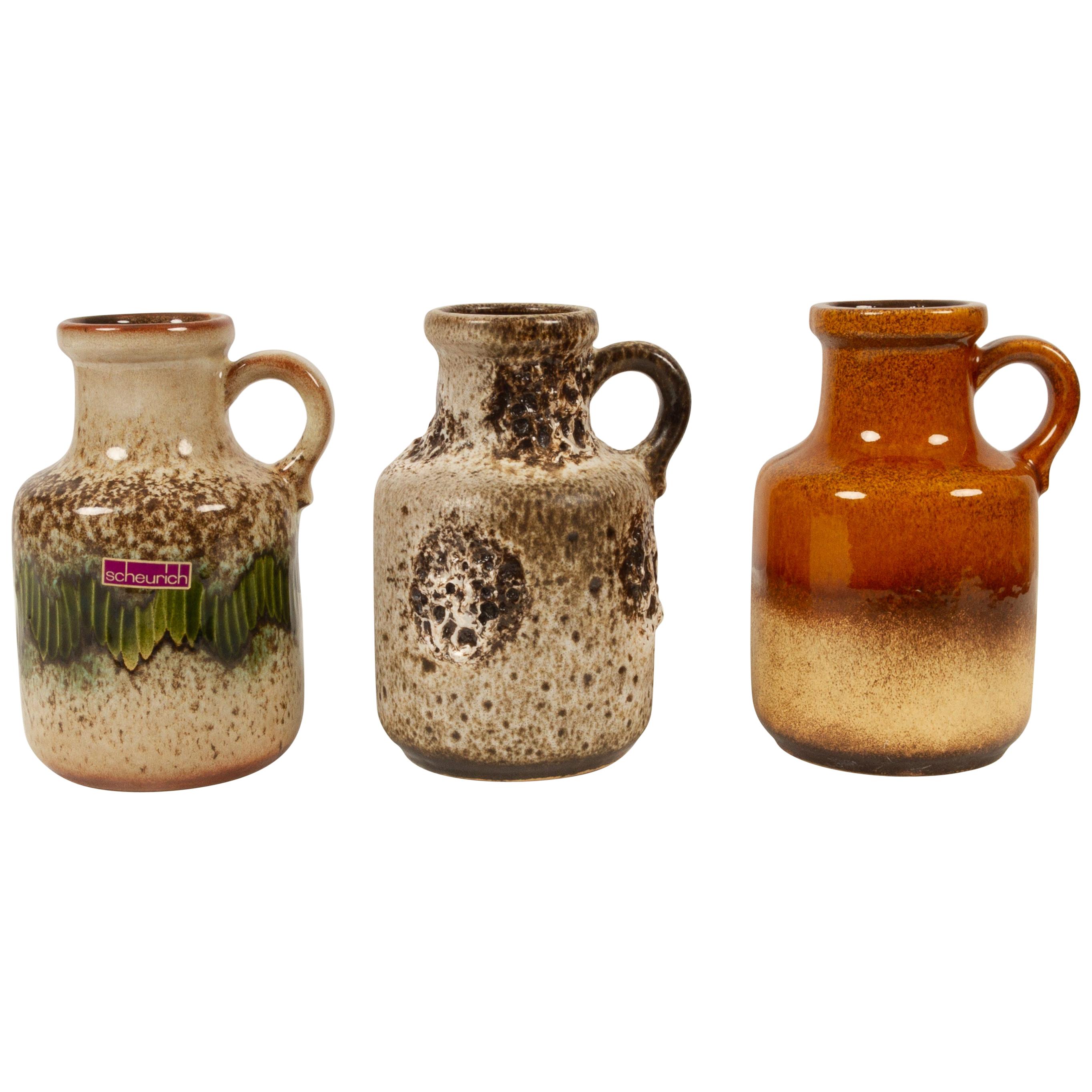 Vases vintage d'Allemagne de l'Ouest:: lot de 3:: 1970