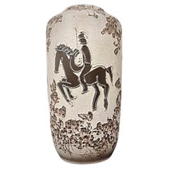 Vaso West Kéramik d'epoca con decorazione di cavalieri - Germania occidentale - 2Y195