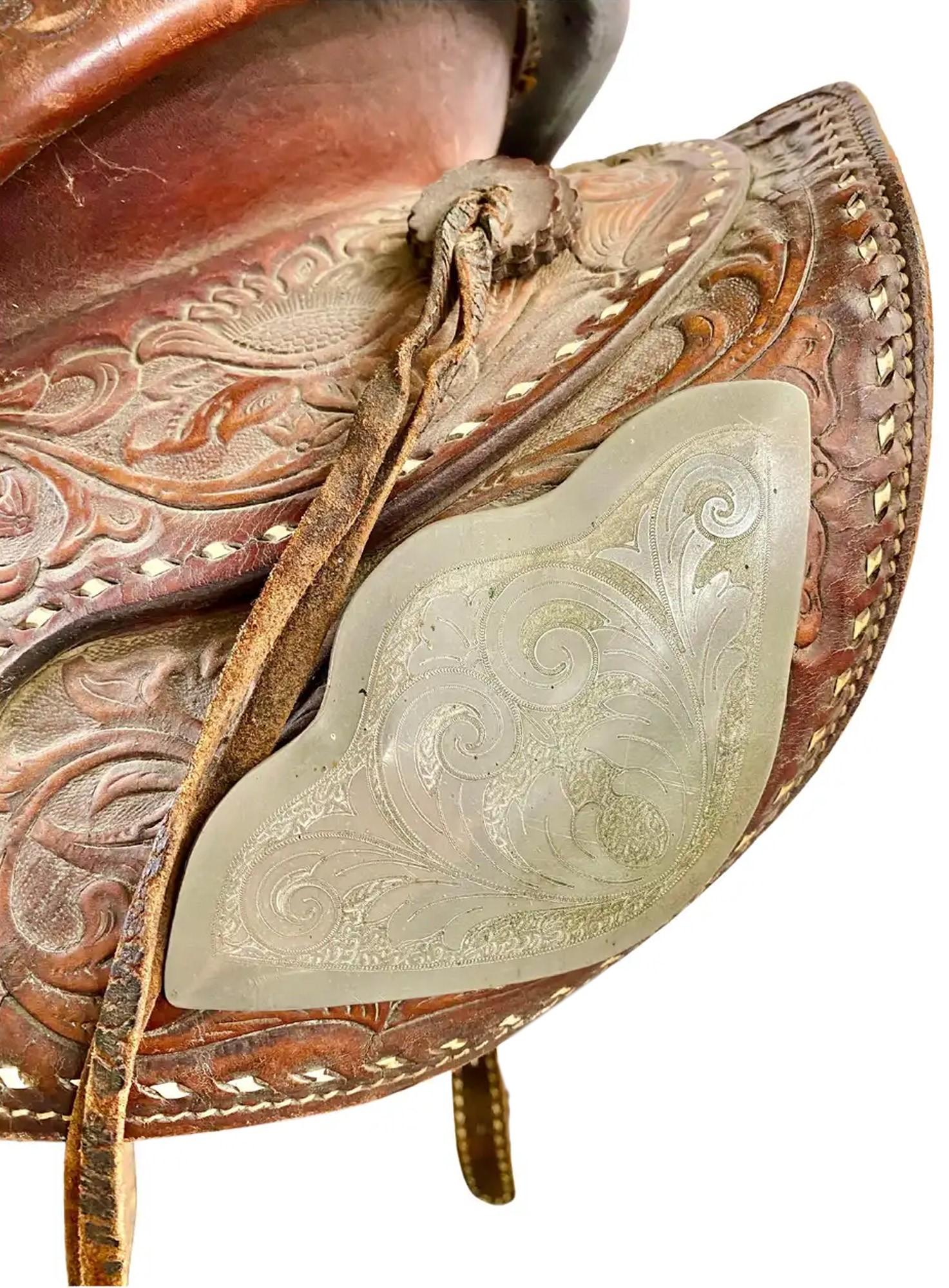 Hand-Crafted Vintage Western Cowboy Genuine Leather Horse Saddle 