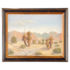 Vintage Western Desert Landscape Art Painting