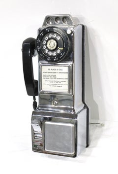 Vintage Western Electric Chromed 3 Slot Bell Telephone Pay Phone