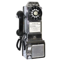 Vintage Western Electric Chromed 3 Slot Bell Telephone Pay Phone