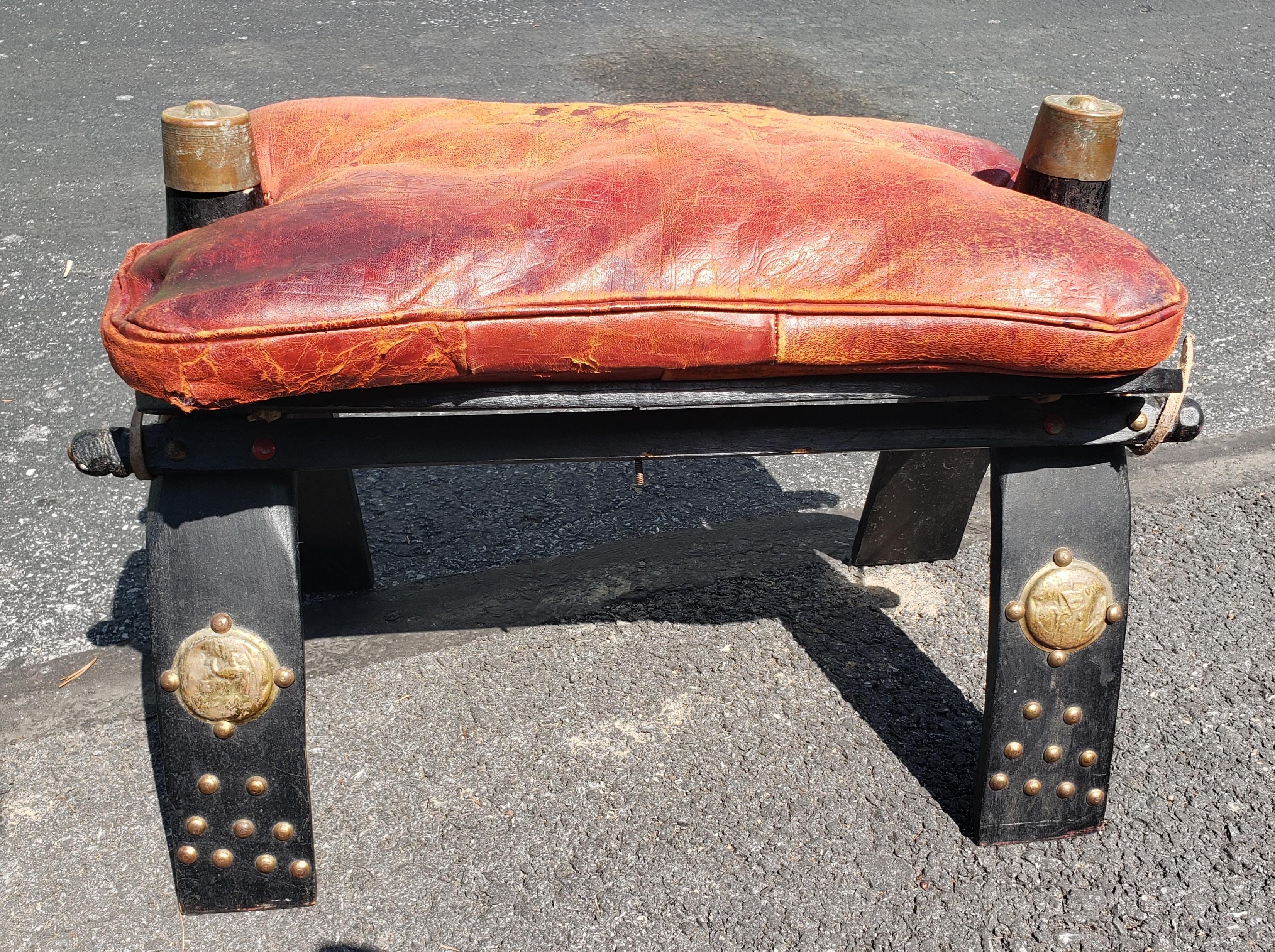 Vintage Western Fireplace Stool In Fair Condition In Germantown, MD