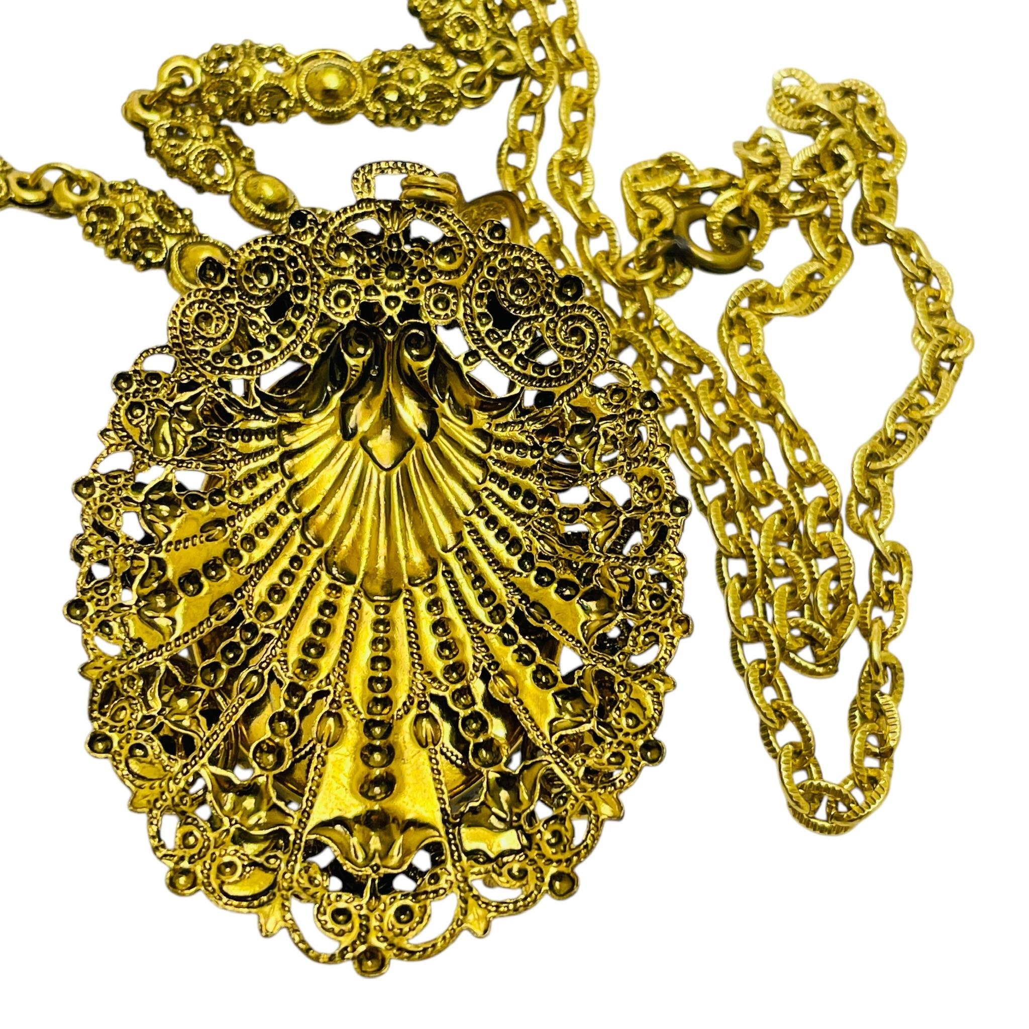 Women's Vintage WESTERN GERMANY gold tone cameo necklace For Sale