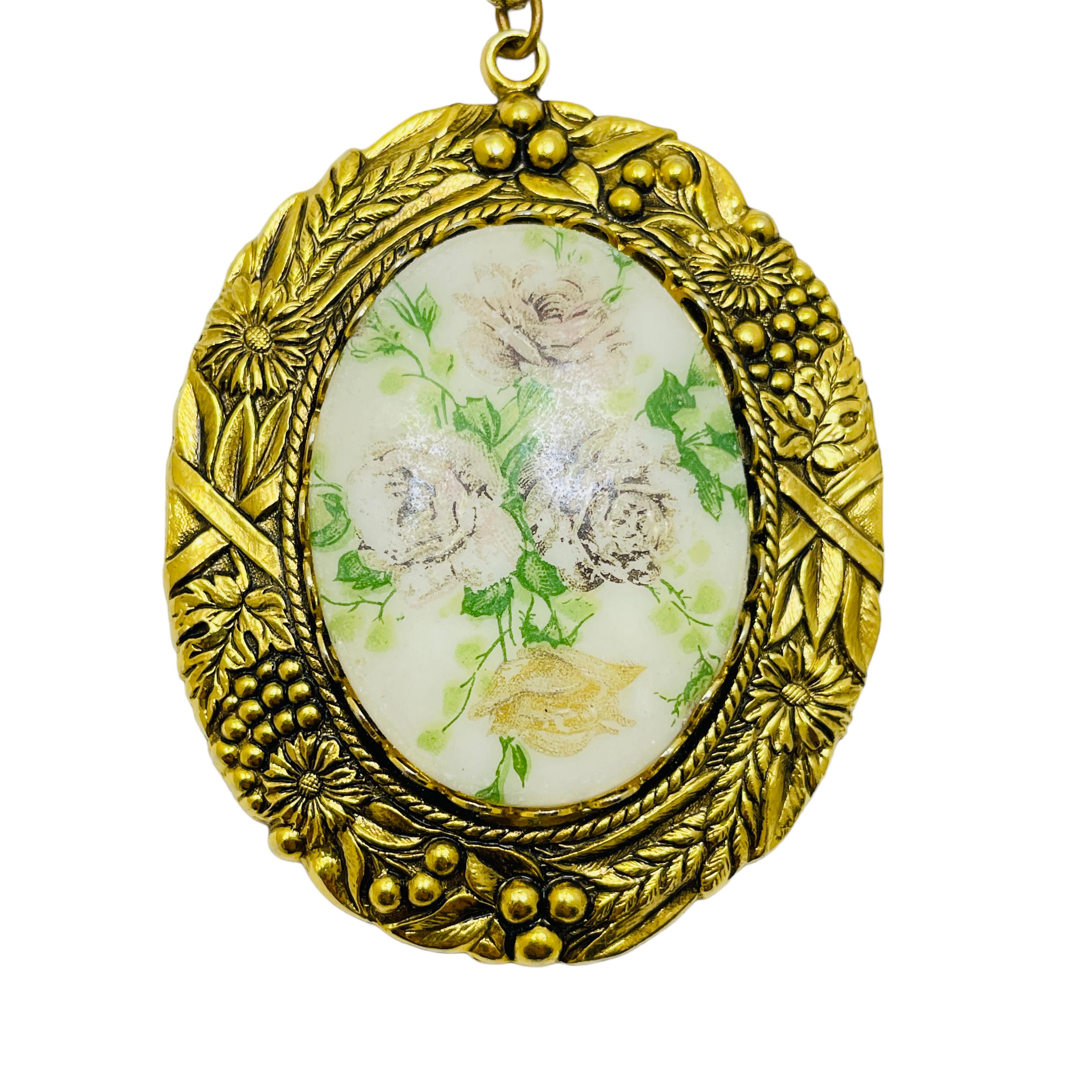 da uomo o donna Collana a catena con ciondolo di design d'epoca della GERMANIA OCCIDENTALE in tonalità oro in vendita