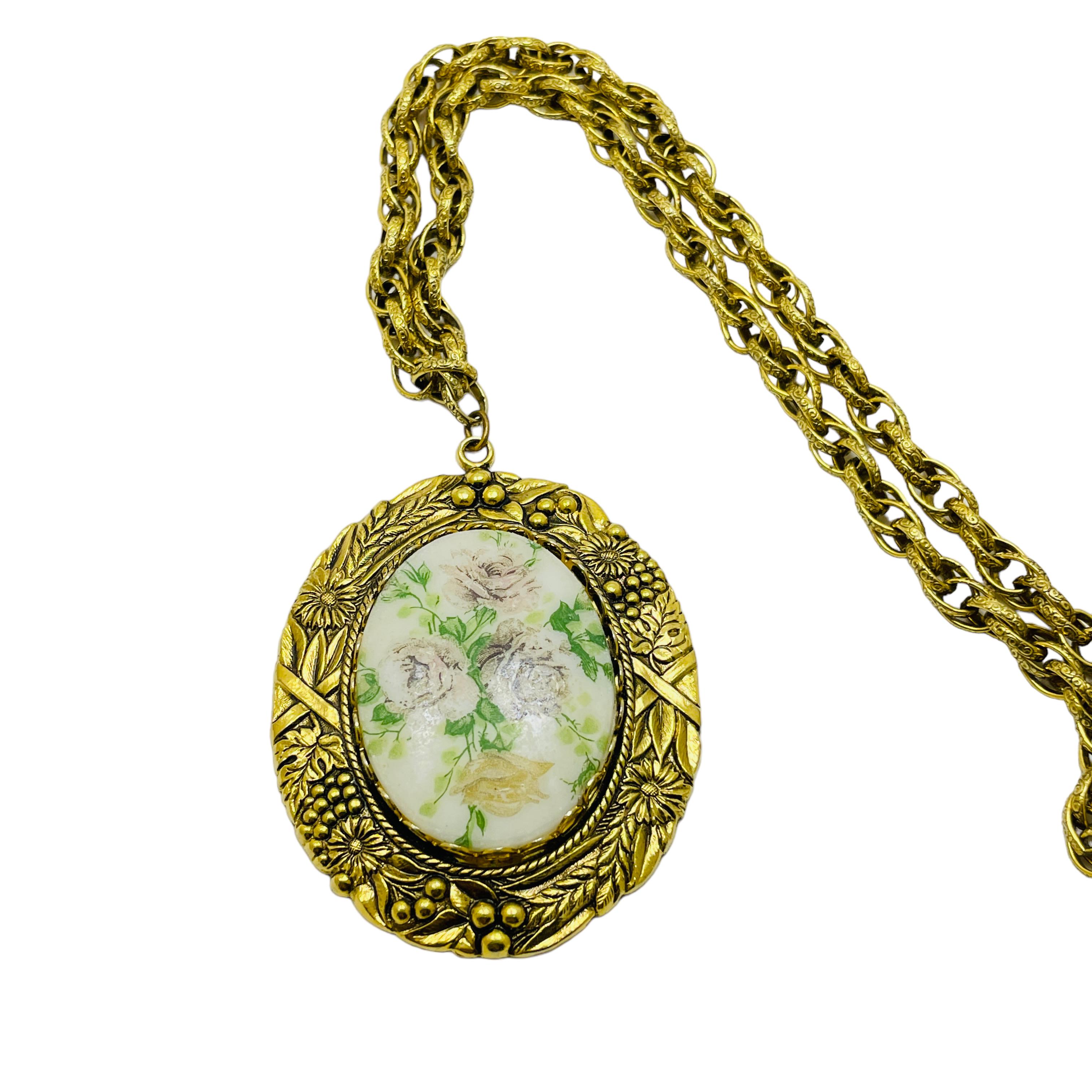 Collana a catena con ciondolo di design d'epoca della GERMANIA OCCIDENTALE in tonalità oro in vendita 1